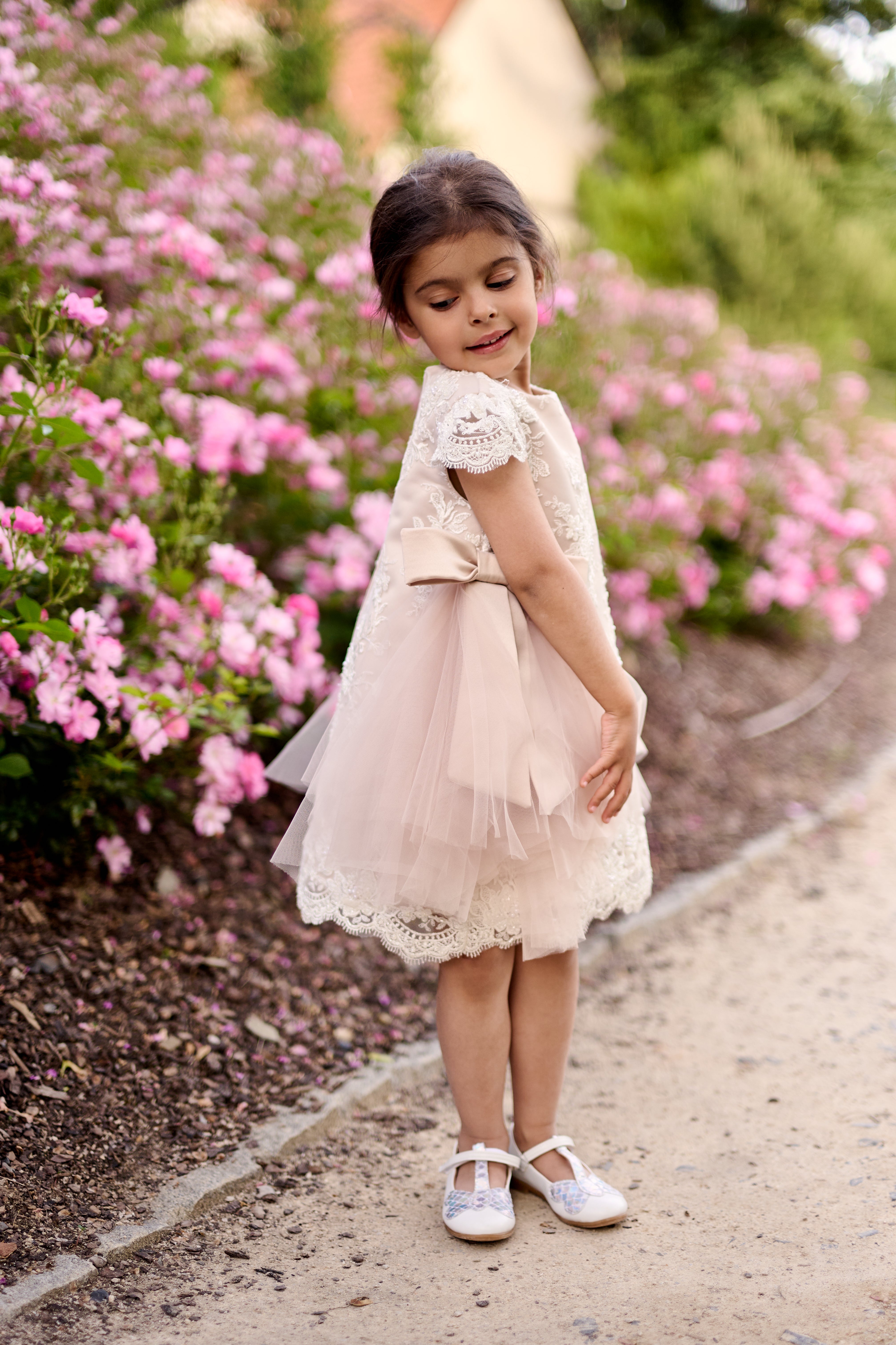 Premium French Lace Couture White Dress – Jorya Kids Boutique