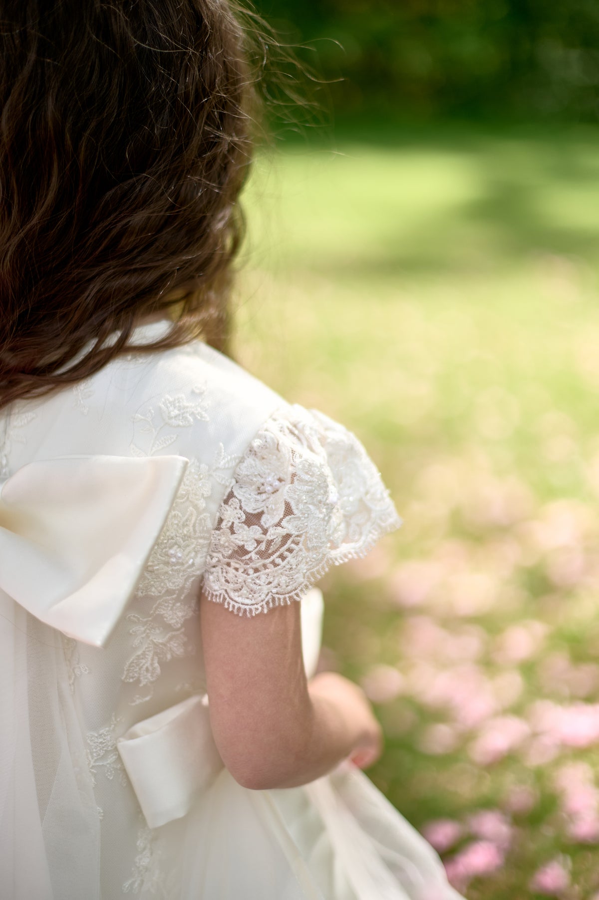Premium French Lace Couture White Dress – Jorya Kids Boutique