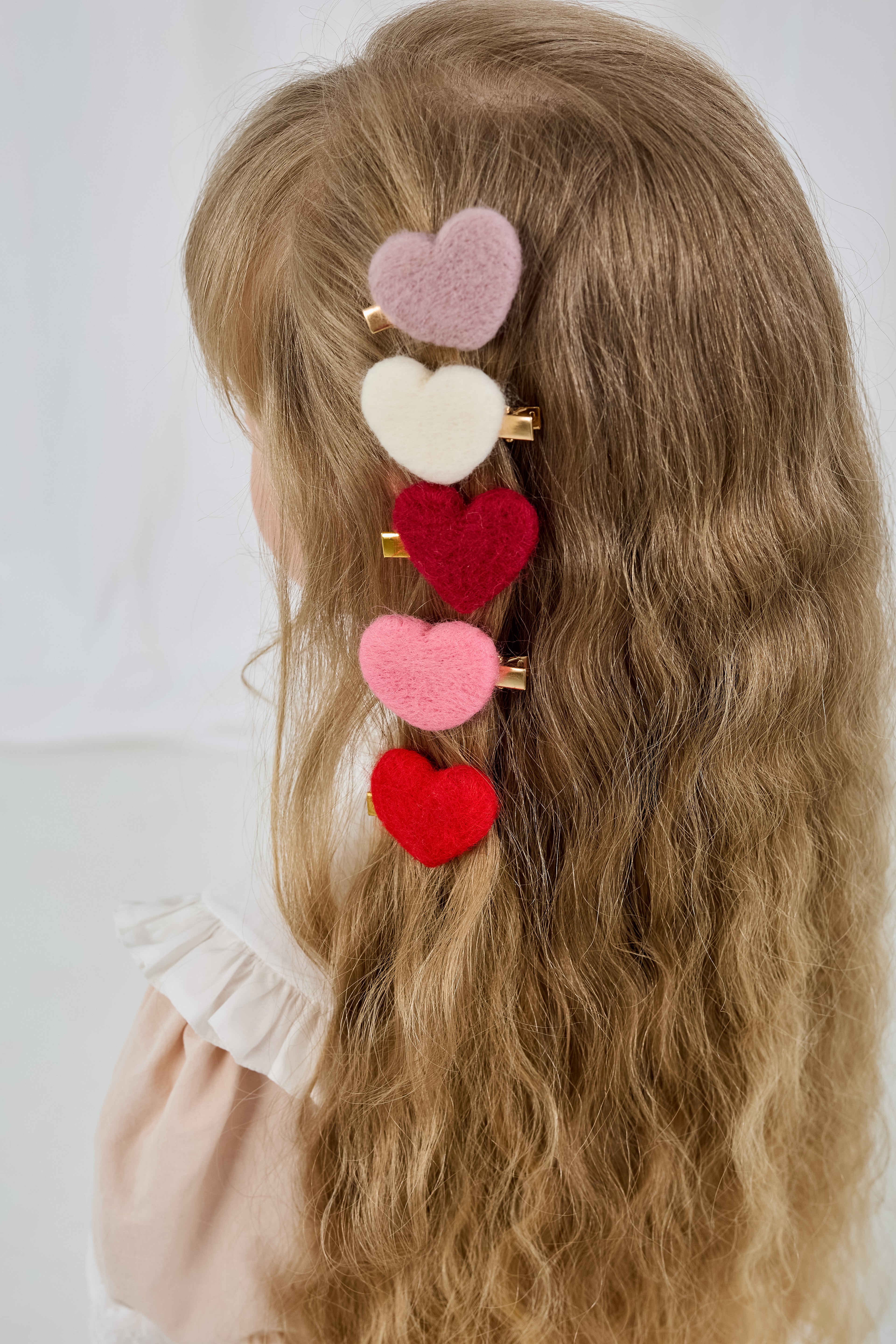 Handmade Felt Heart Hair Clips β Set of 2