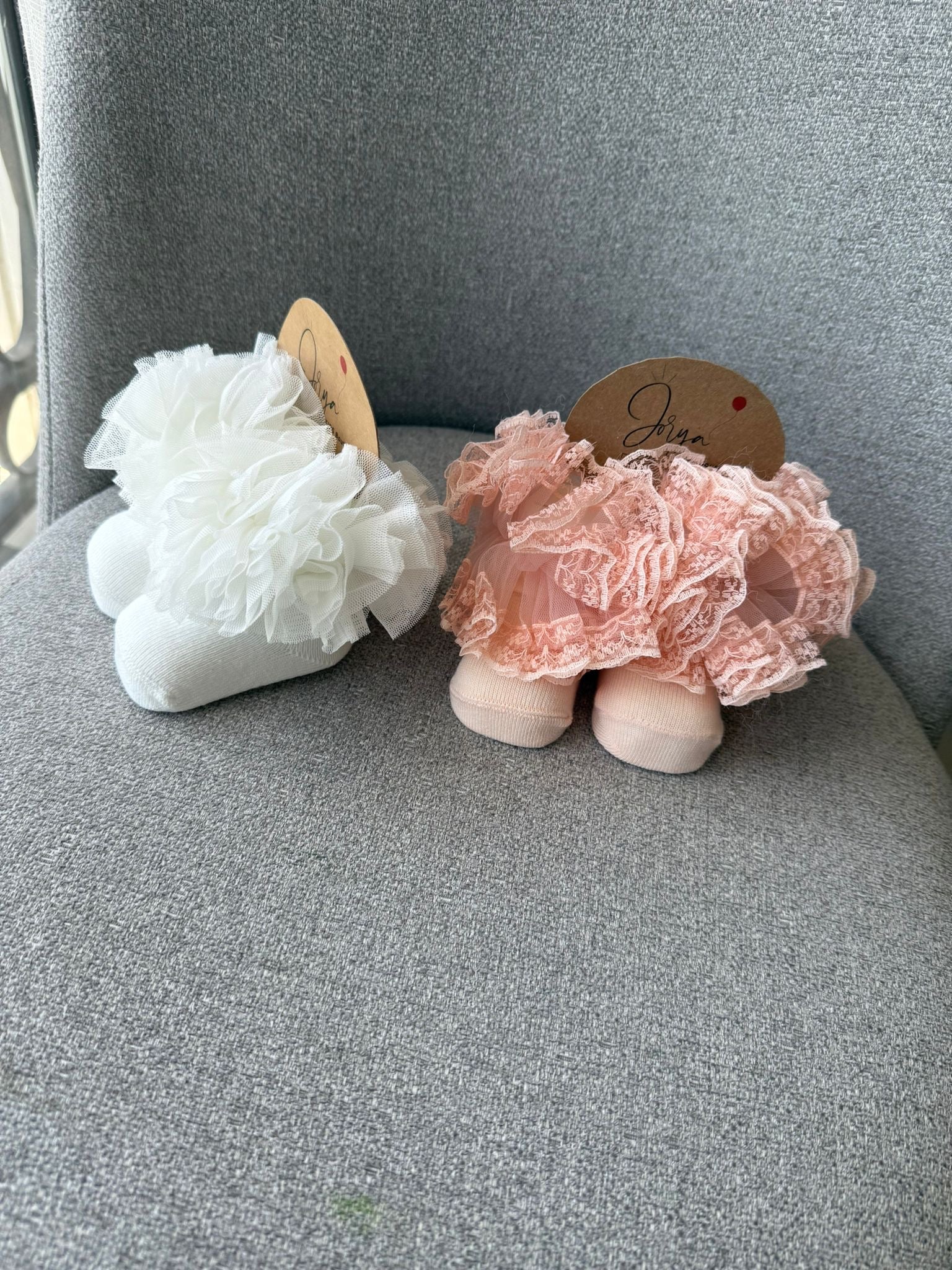 Fluffy Salmon Baby Socks