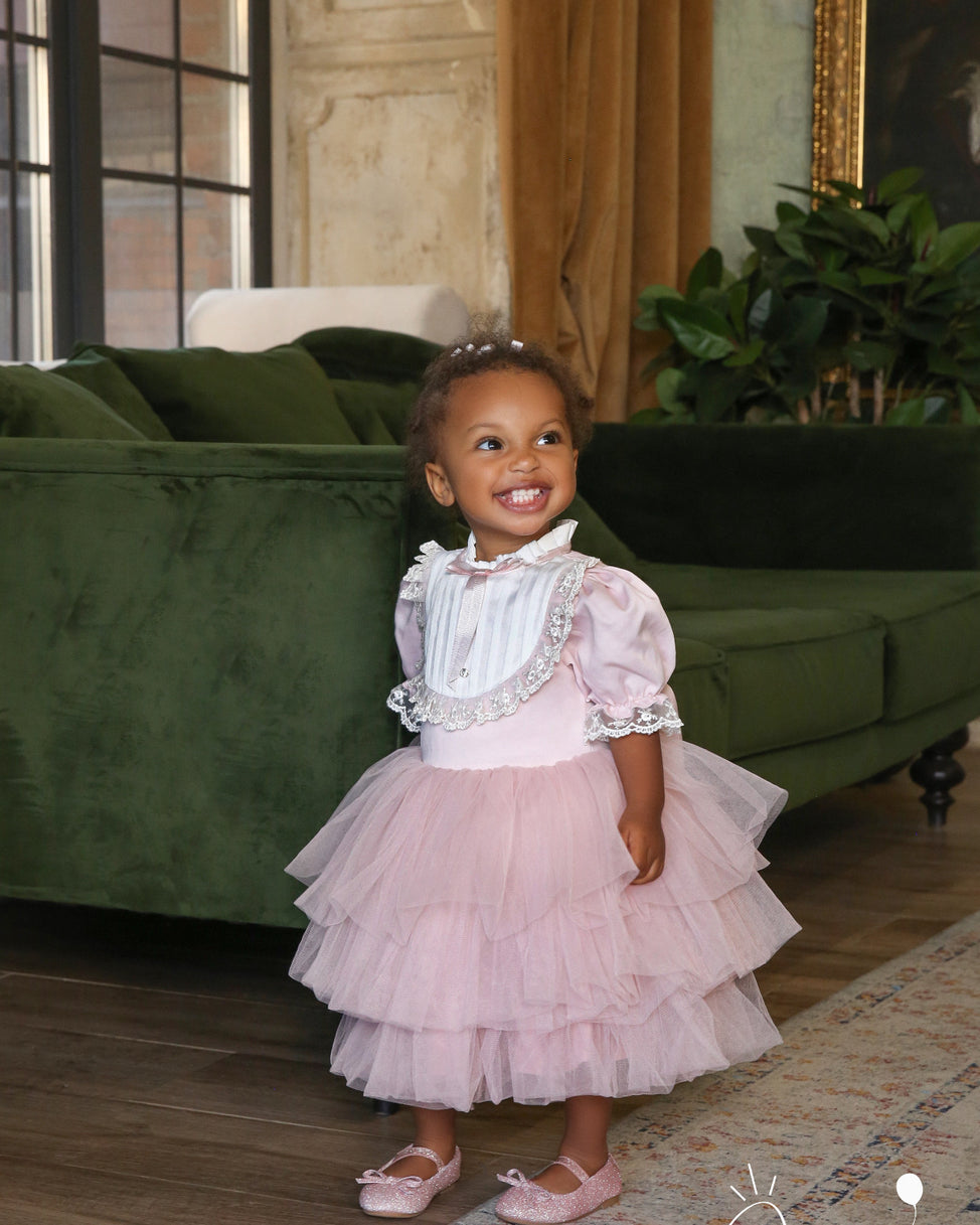 Fluffy Pink Dress – Jorya Kids Boutique