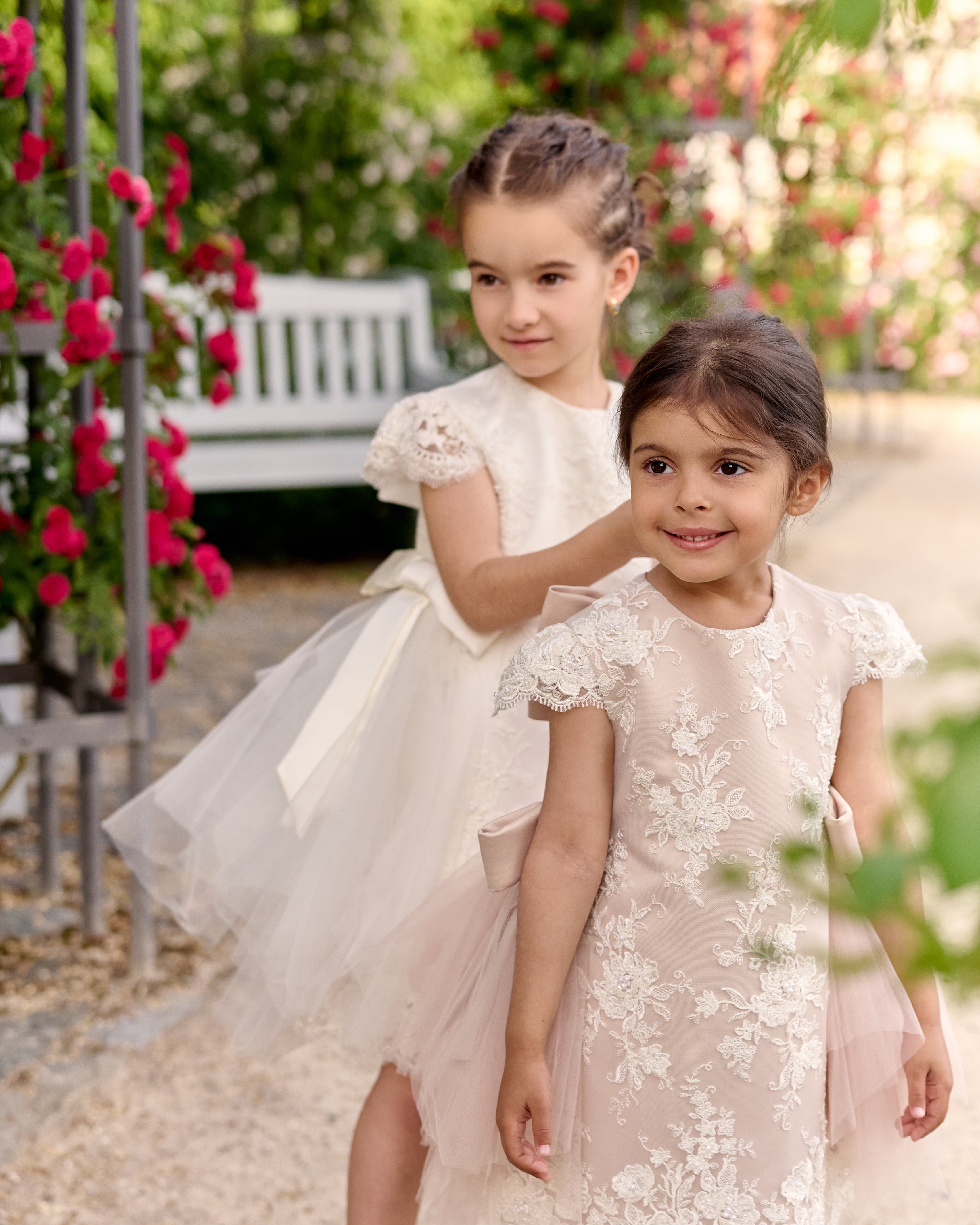 Premium French Lace Couture White Dress – Jorya Kids Boutique