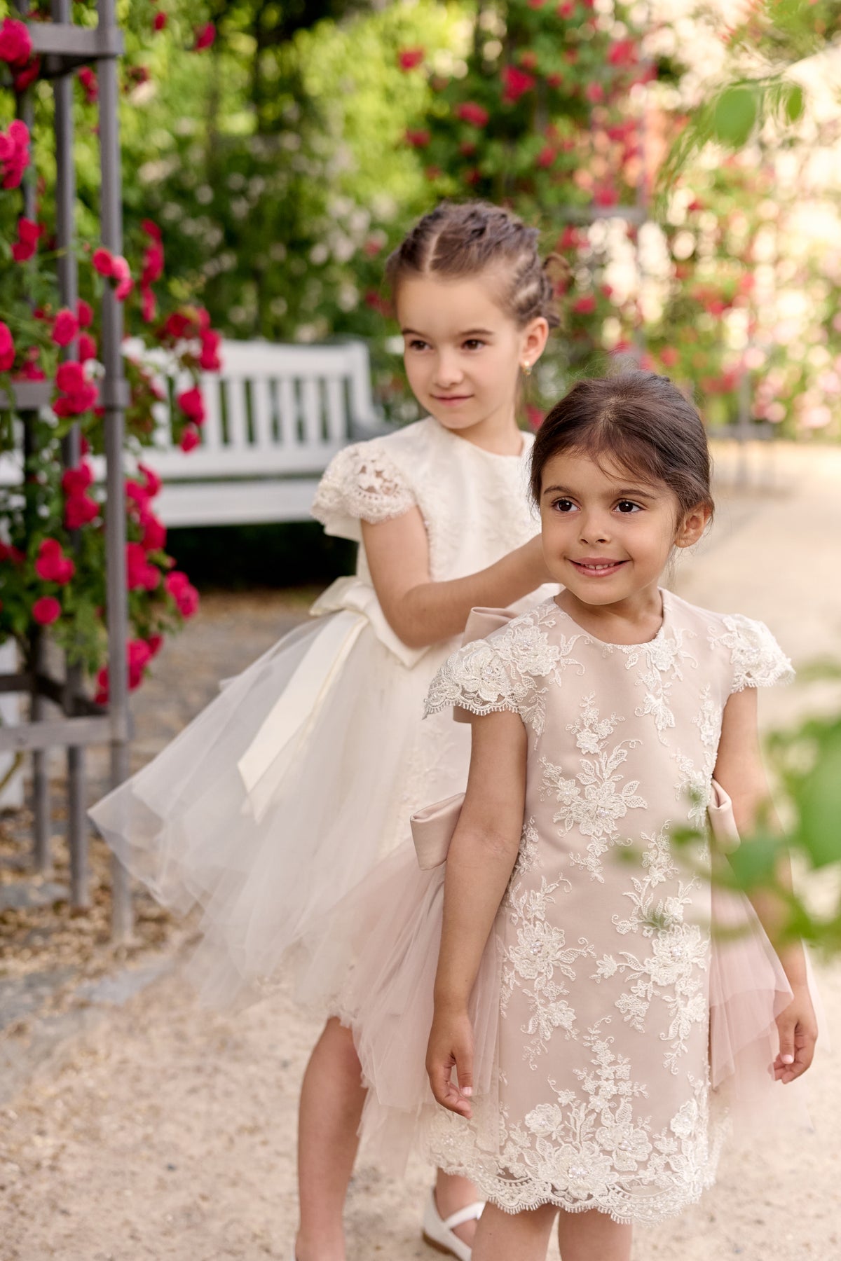 Premium French Lace Couture White Dress – Jorya Kids Boutique