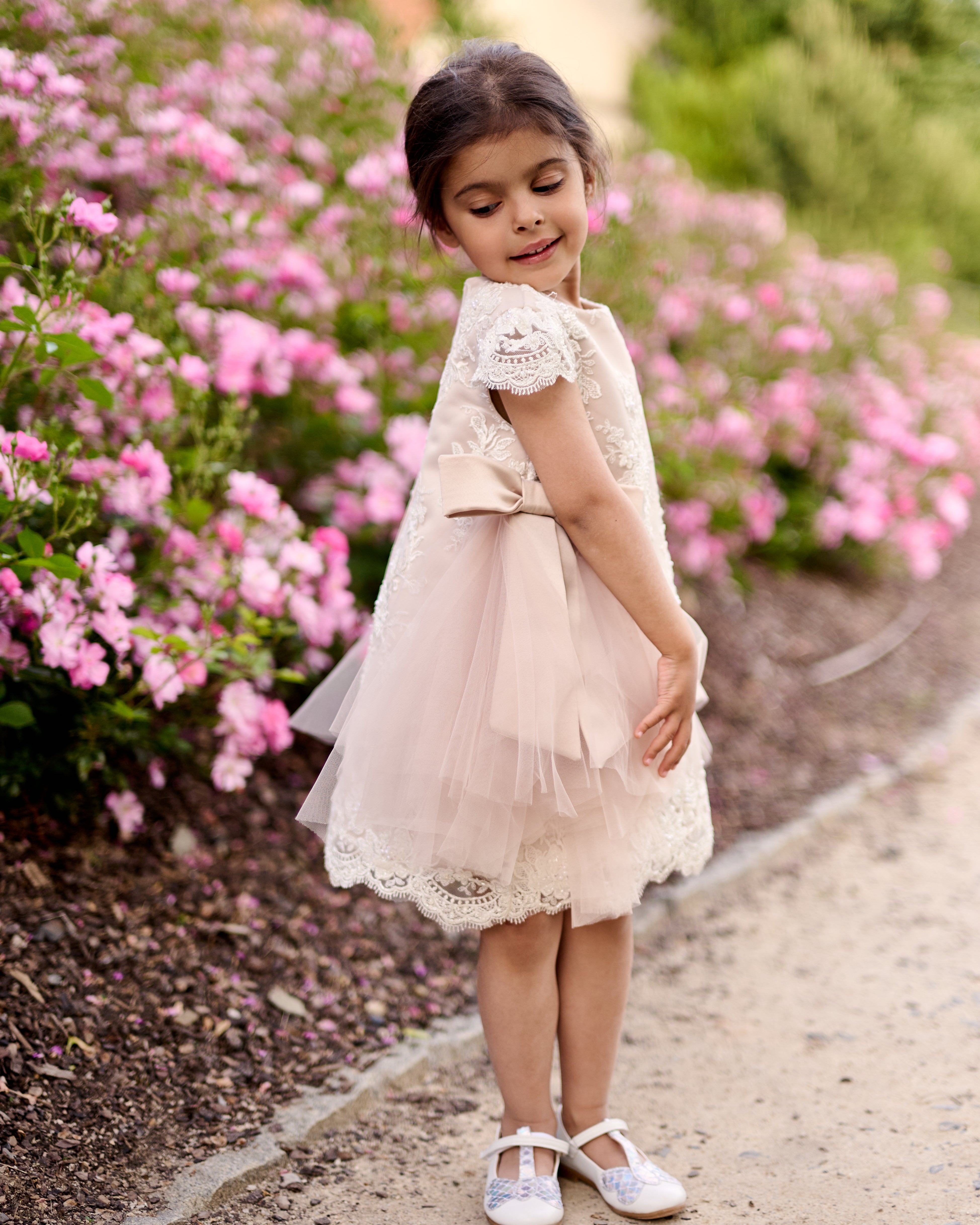 Premium French Lace Couture White Dress – Jorya Kids Boutique