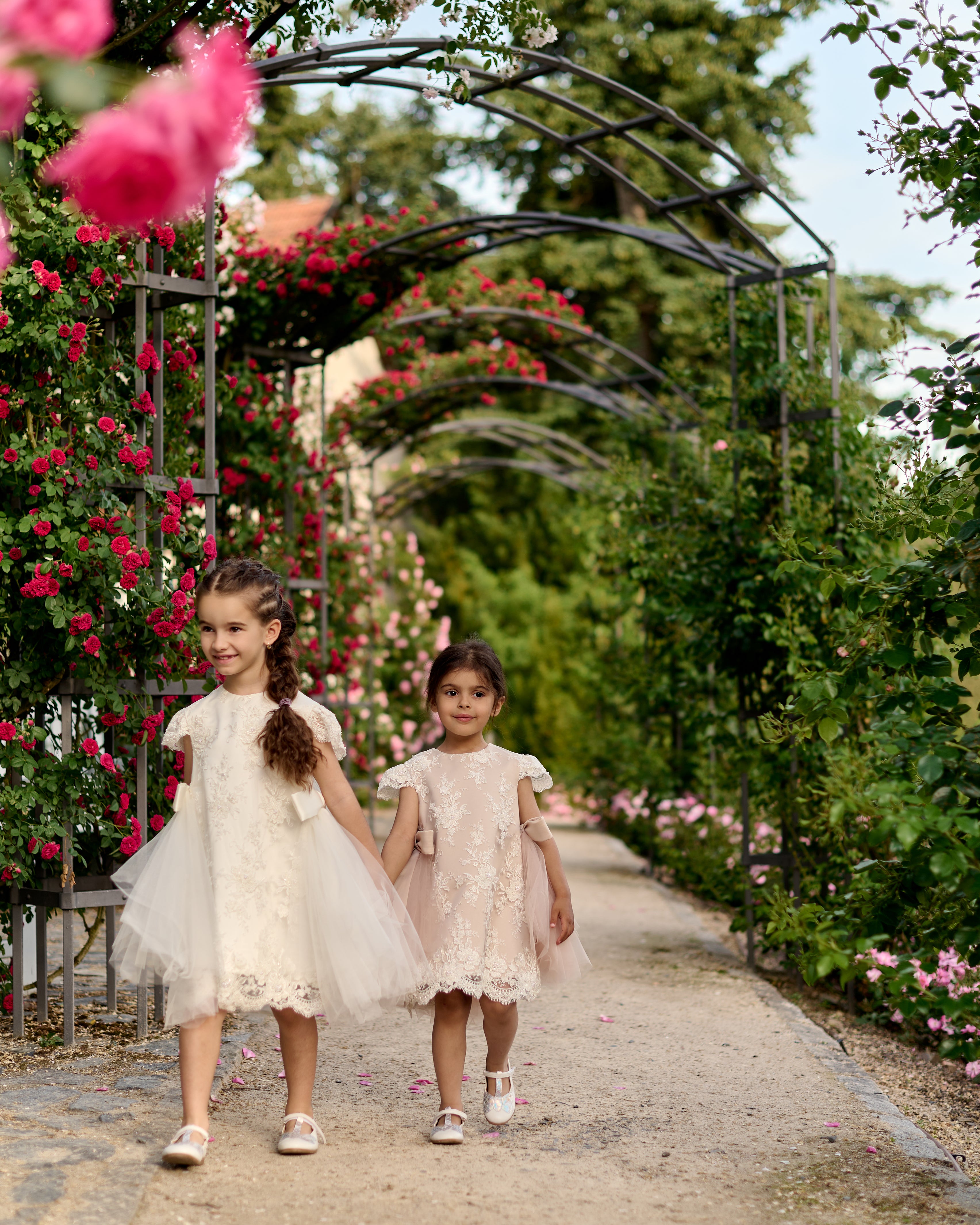 Premium French Lace Couture White Dress – Jorya Kids Boutique