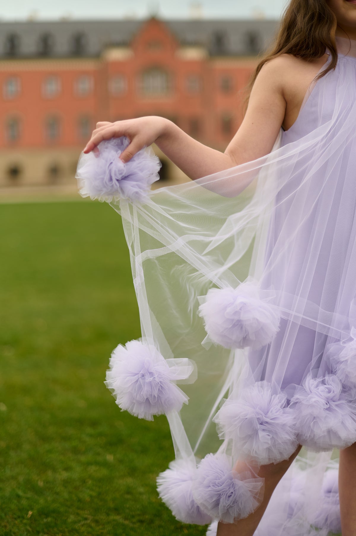 Fluffy Purple Dress – Jorya Kids Boutique