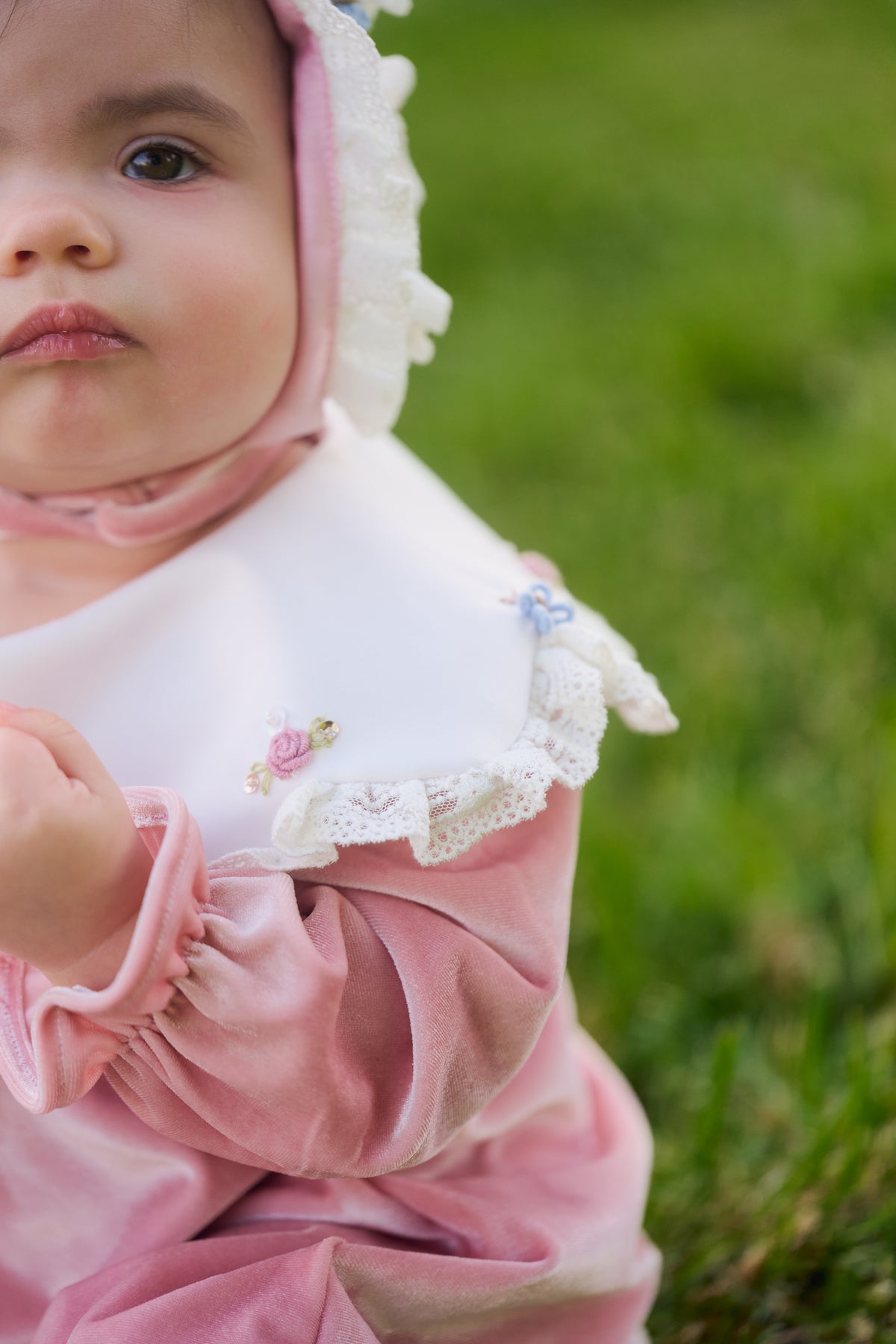 Lily Rose Pink Velvet Baby Set