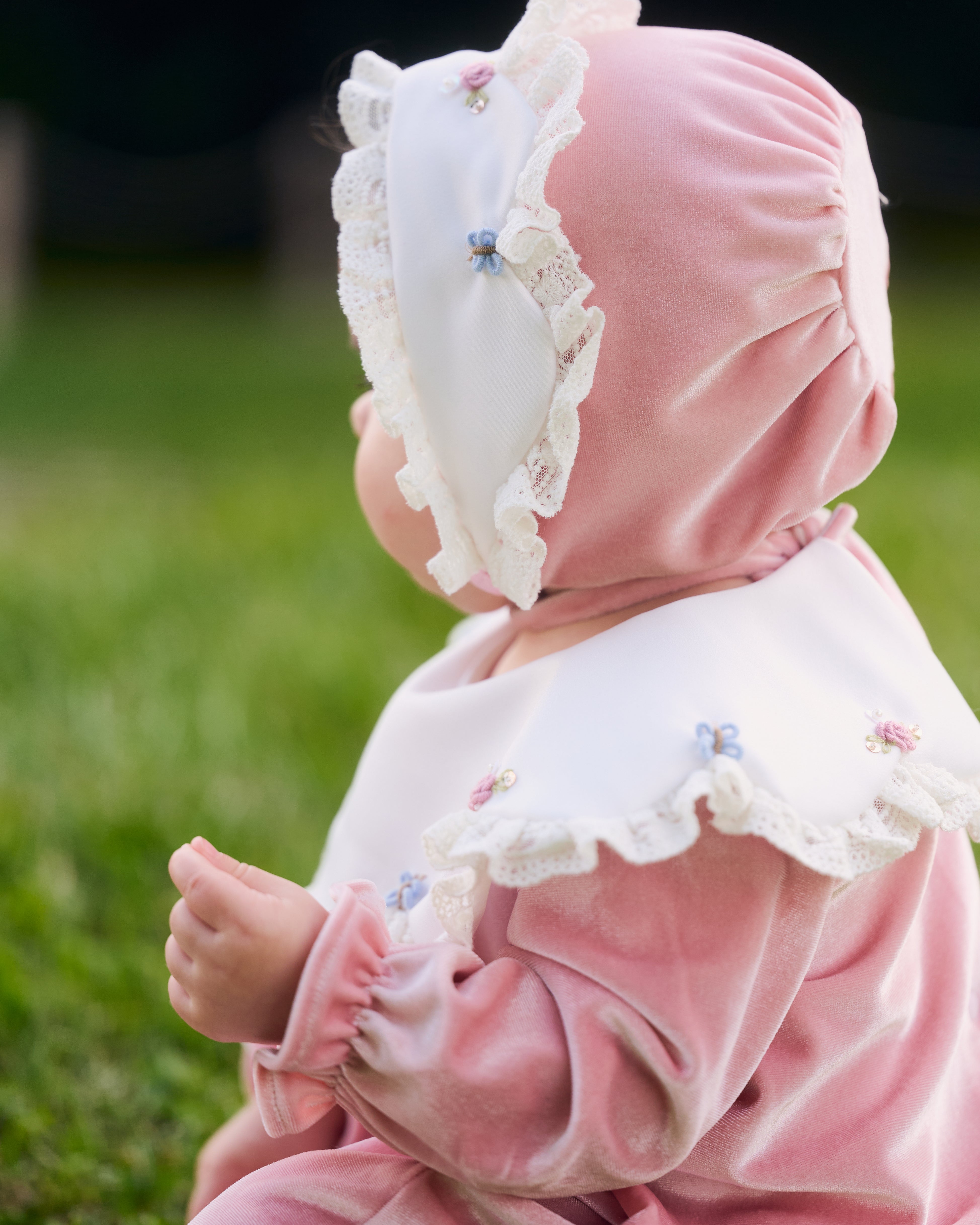 Lily Rose Pink Velvet Baby Set