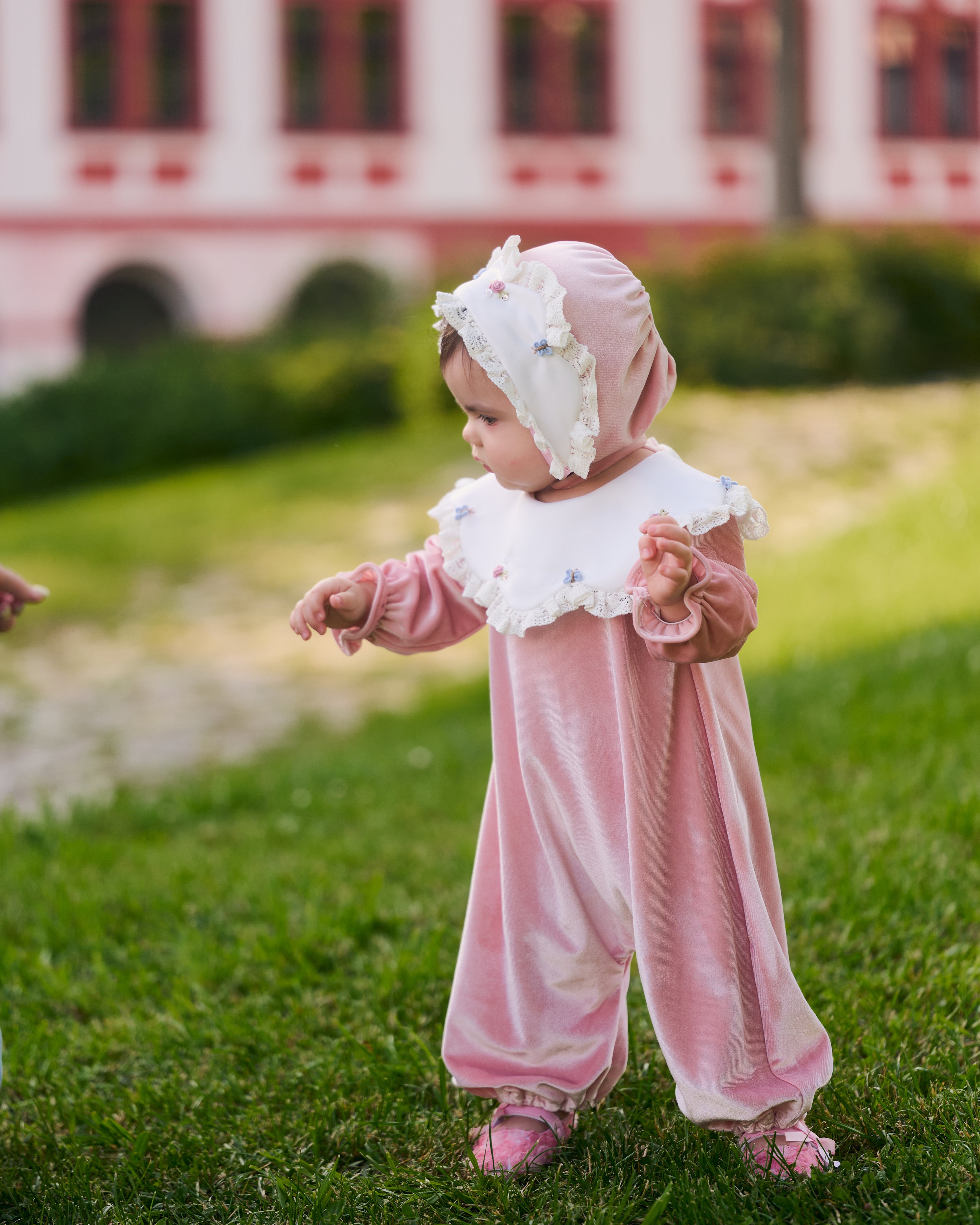 Lily Rose Pink Velvet Baby Set