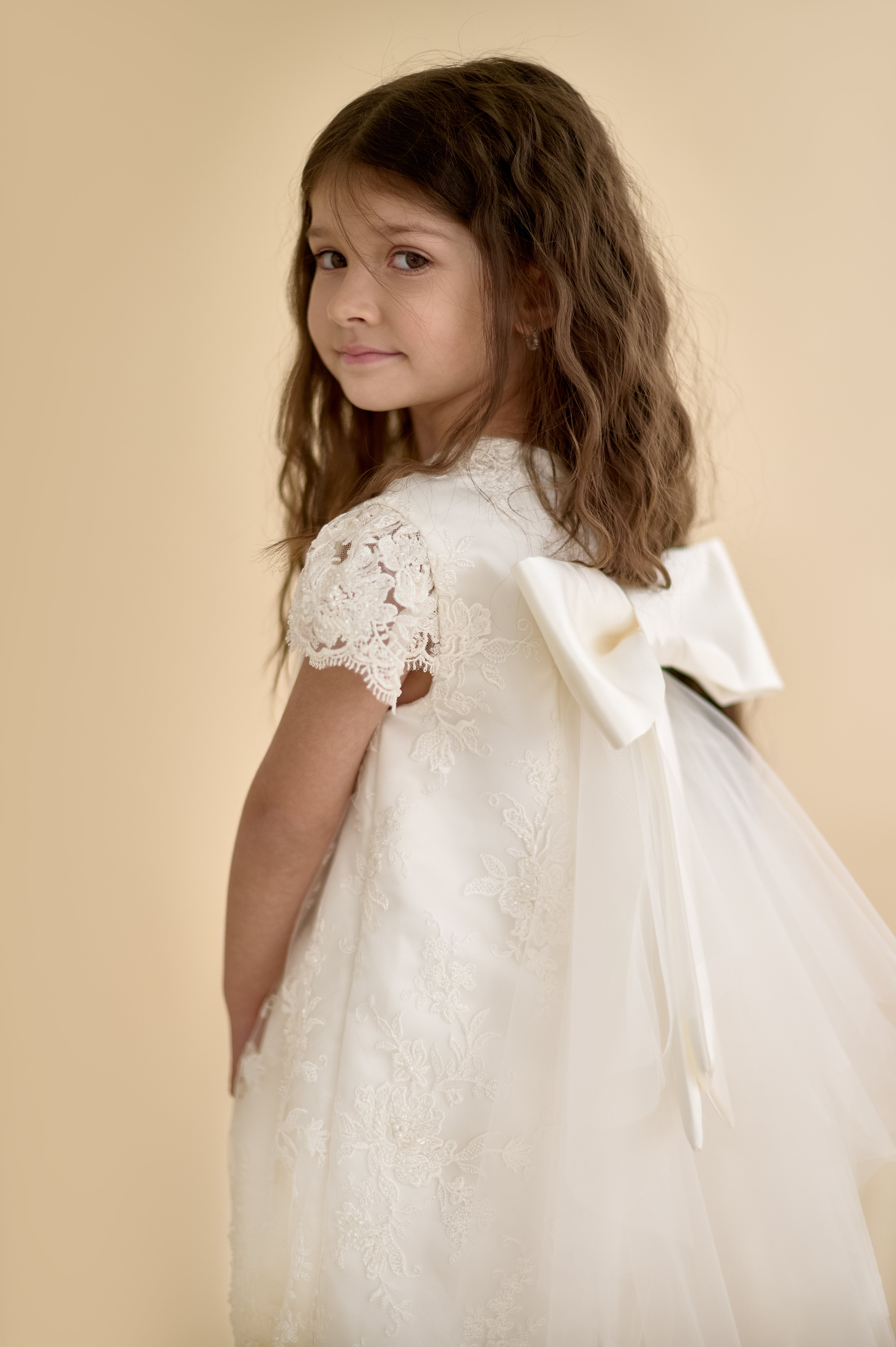 Premium French Lace Couture White Dress – Jorya Kids Boutique