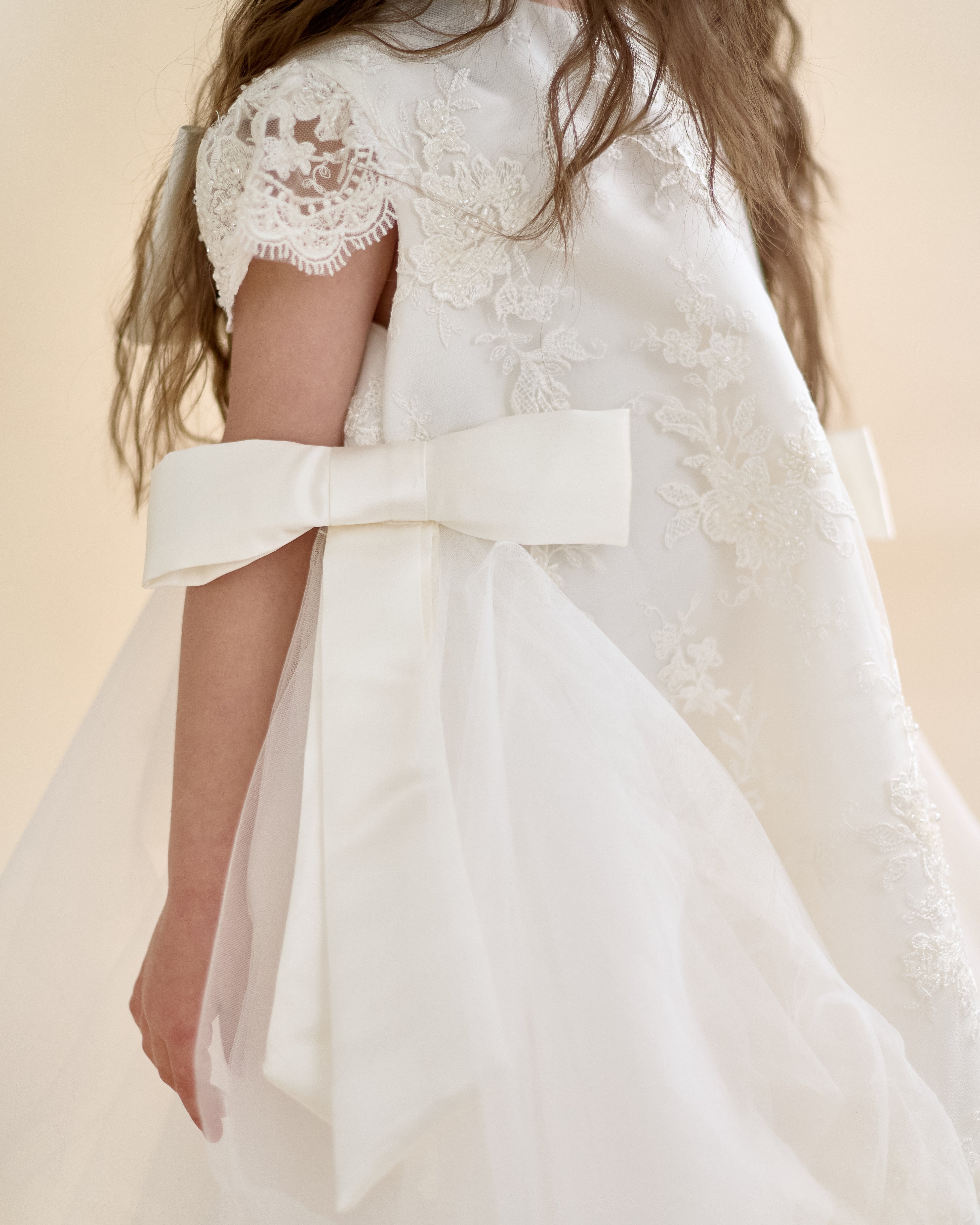 Premium French Lace Couture White Dress – Jorya Kids Boutique