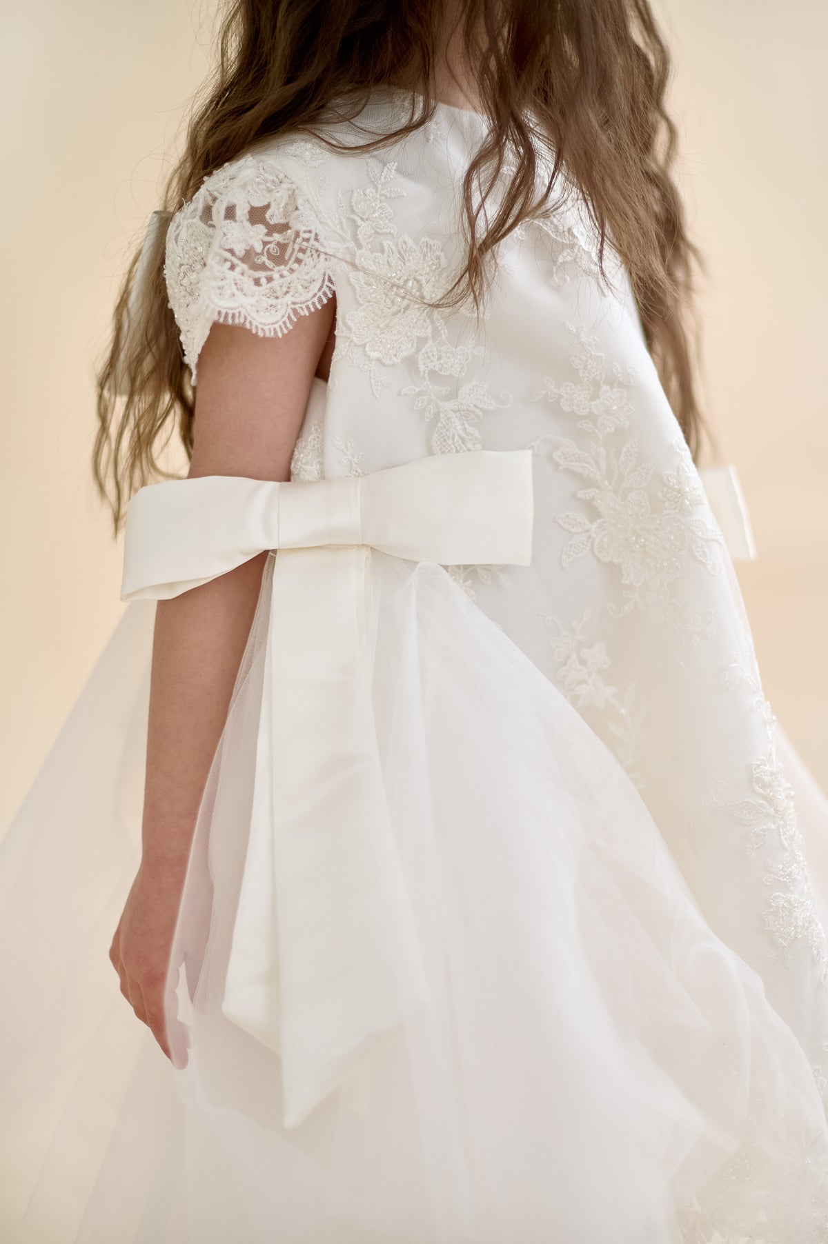 Premium French Lace Couture White Dress – Jorya Kids Boutique