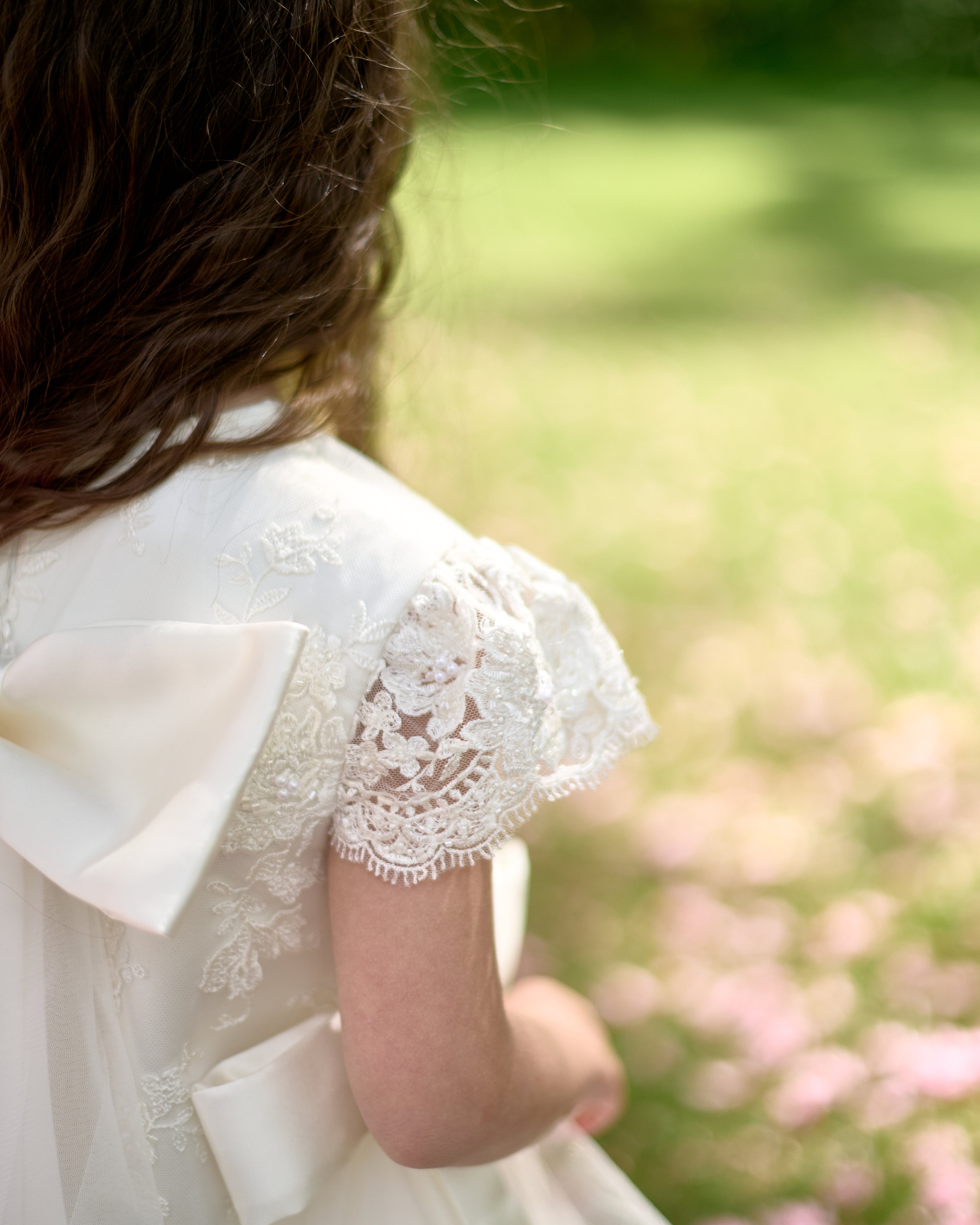 Premium French Lace Couture White Dress – Jorya Kids Boutique