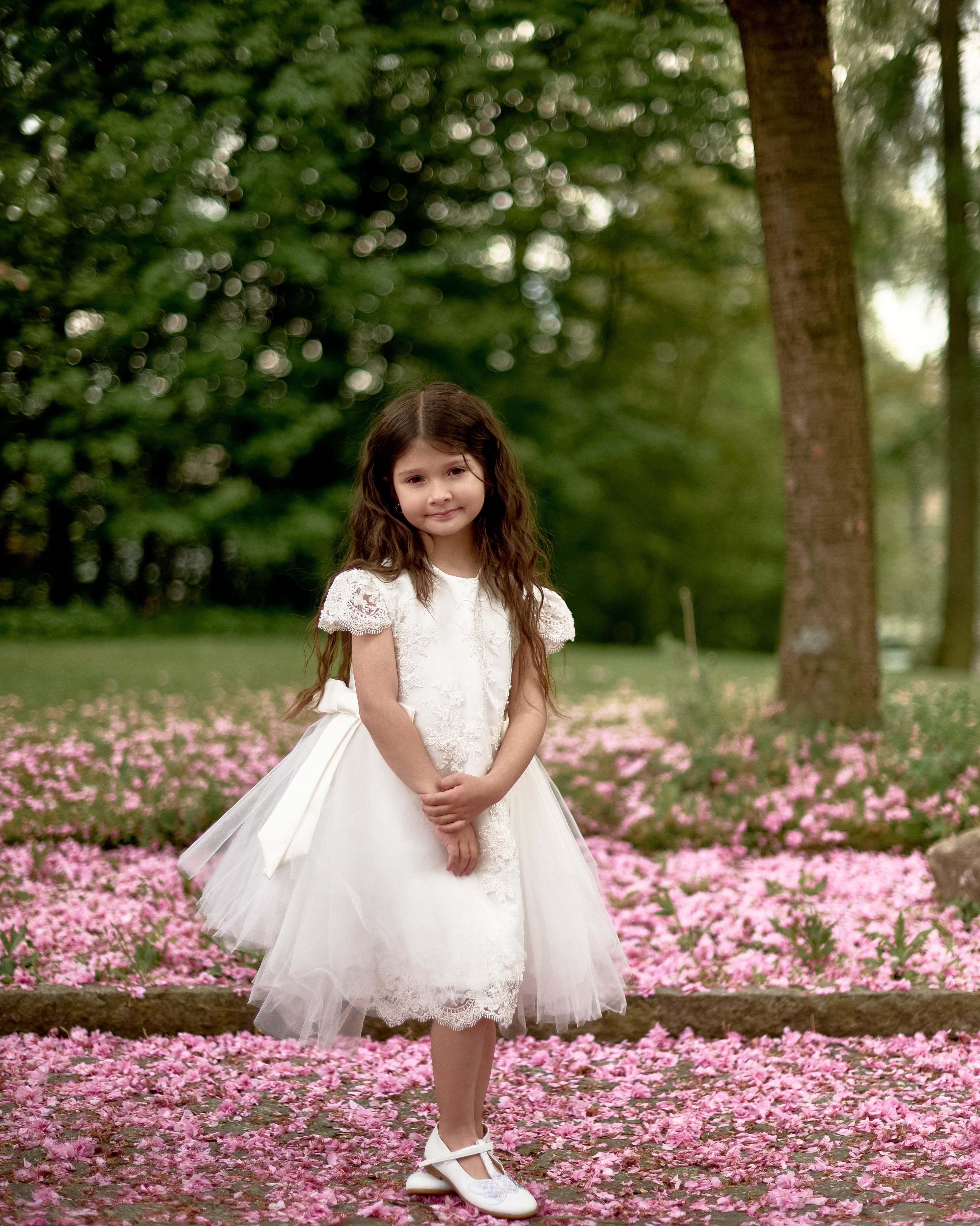 Premium French Lace Couture White Dress – Jorya Kids Boutique
