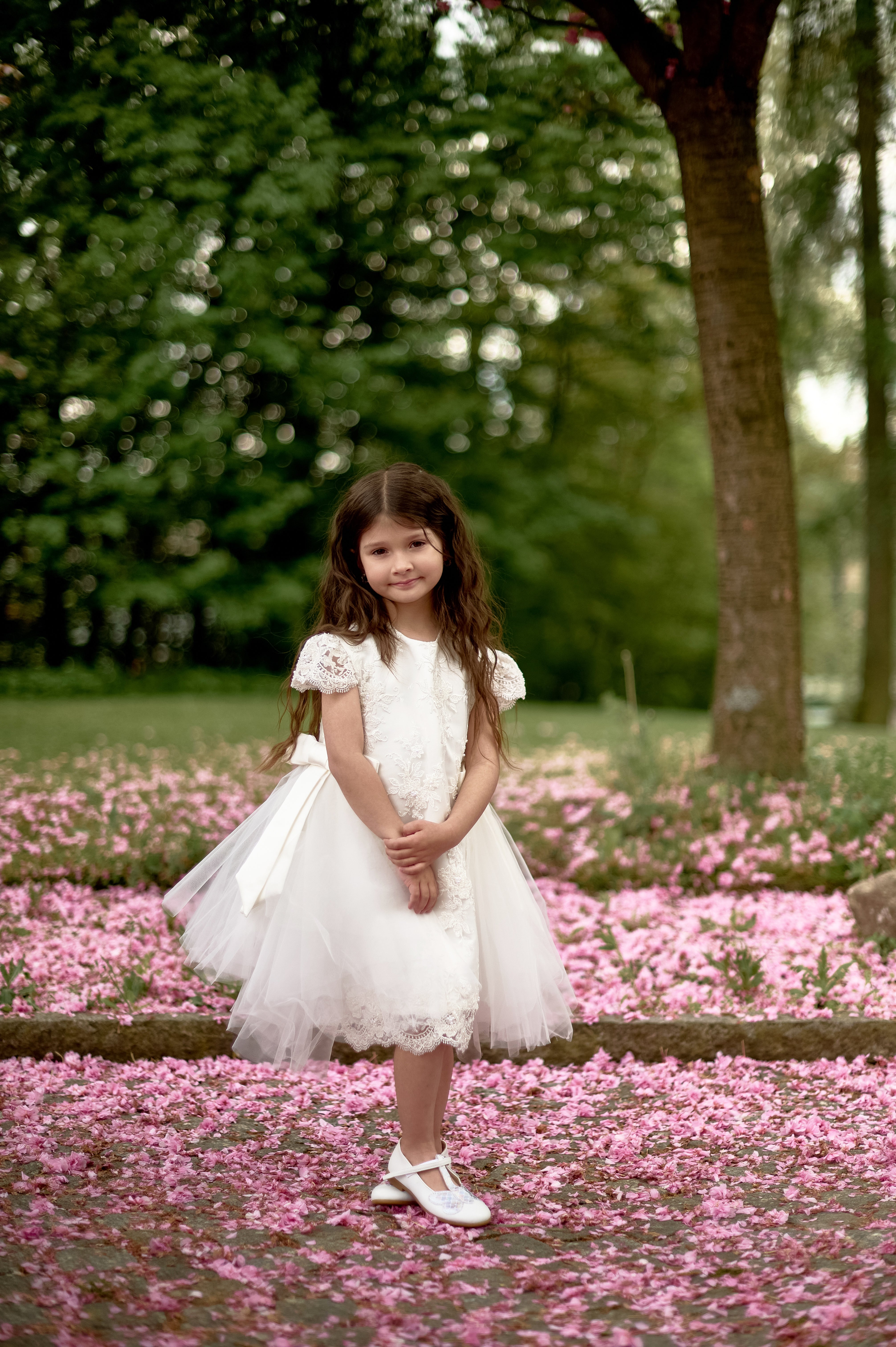 Premium French Lace Couture White Dress – Jorya Kids Boutique