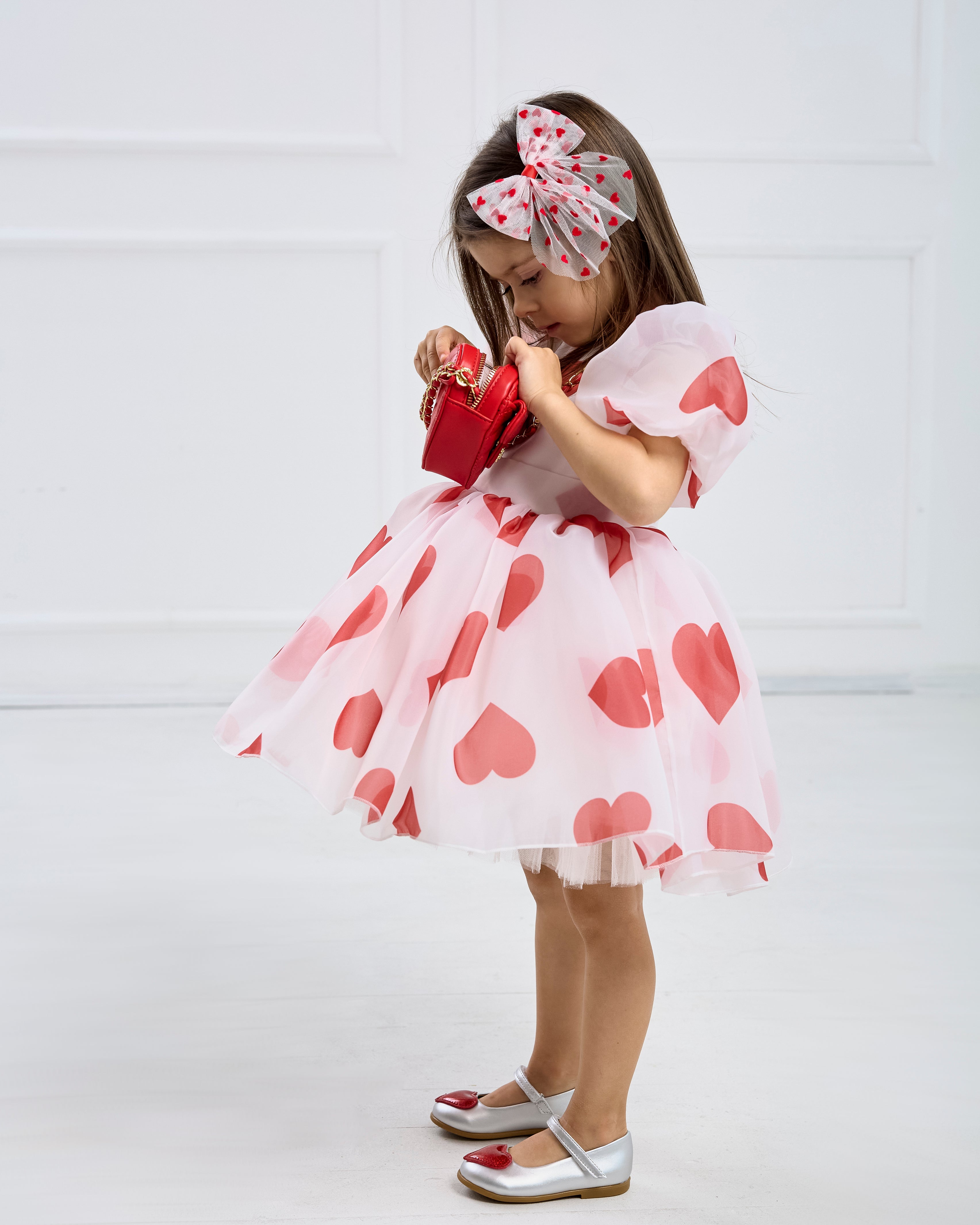 Heart Dress with Matching Hair Accessory – Jorya Kids Boutique