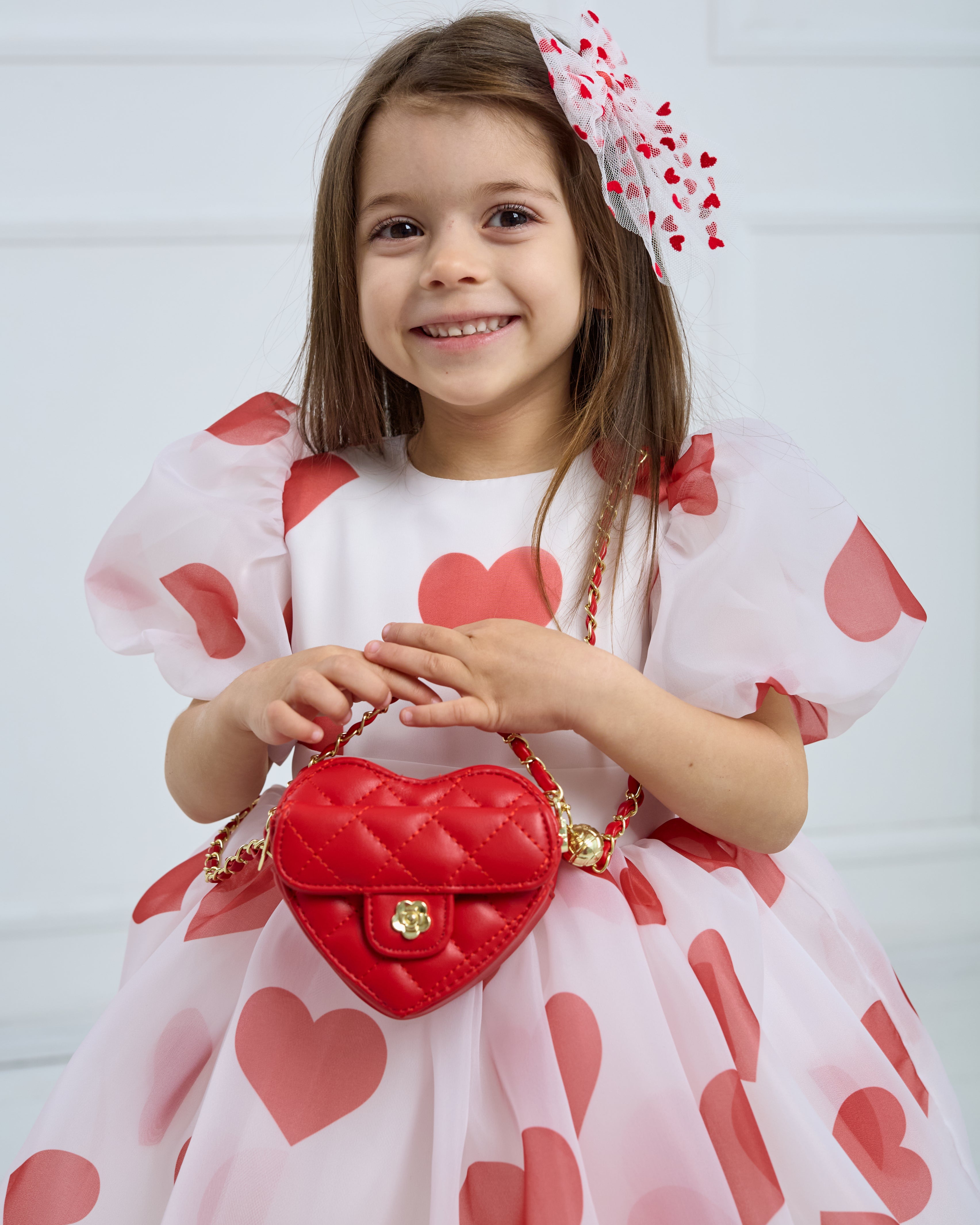 Heart Dress with Matching Hair Accessory – Jorya Kids Boutique