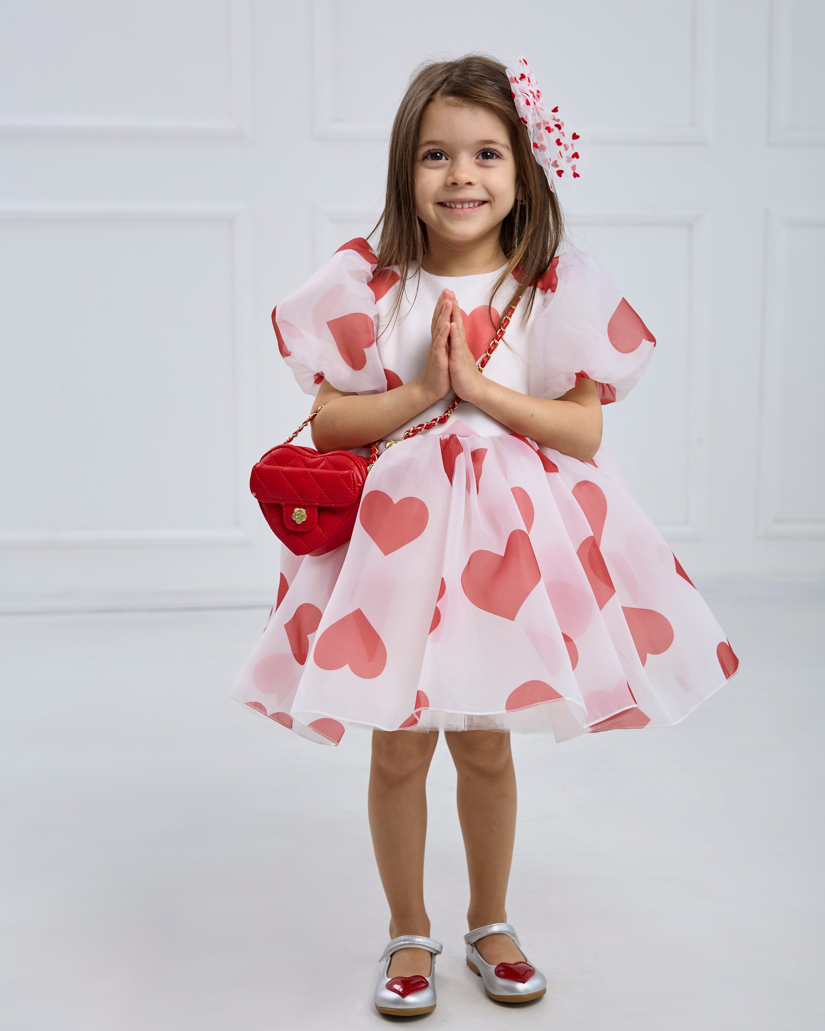 Heart Dress with Matching Hair Accessory – Jorya Kids Boutique