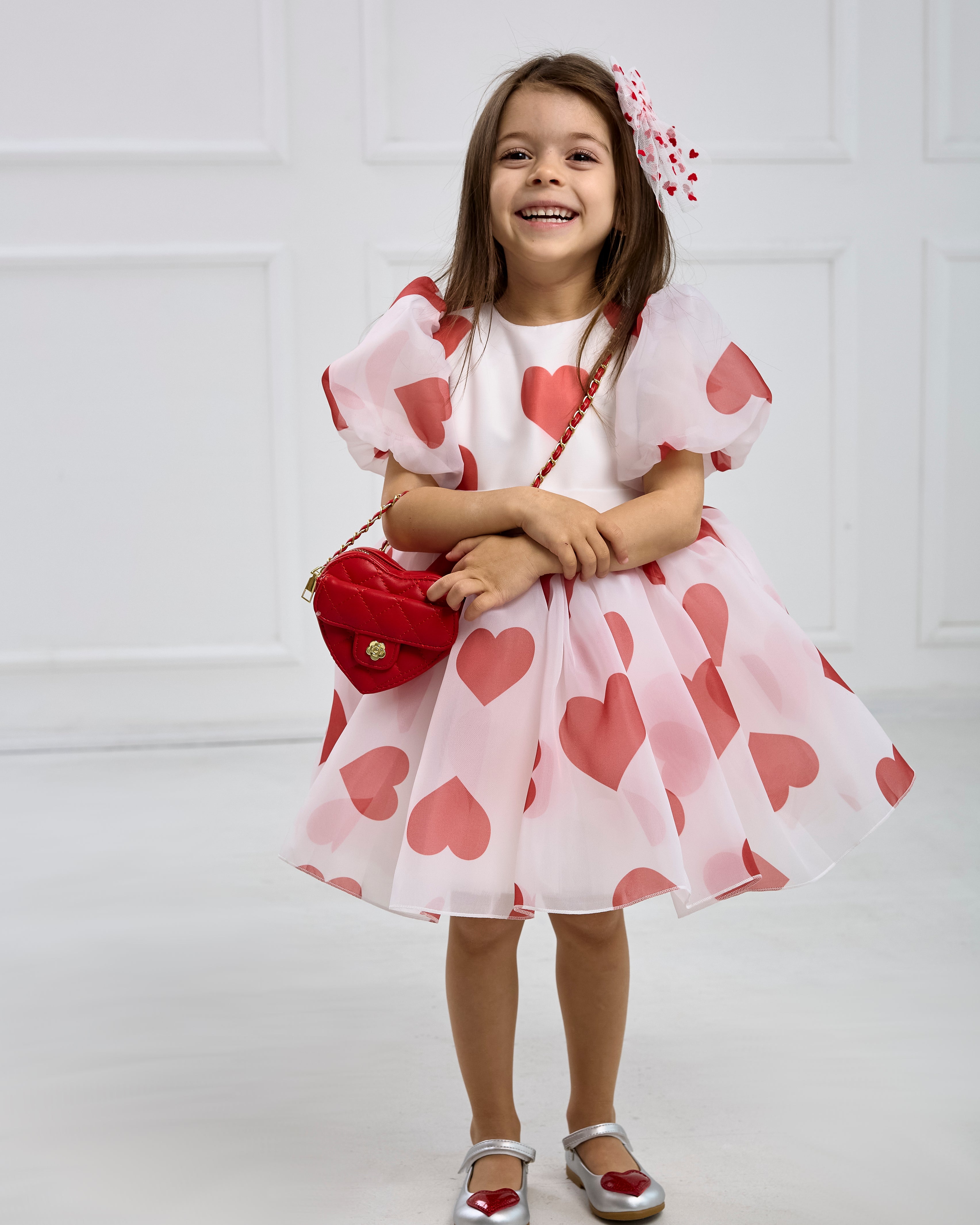 Heart Dress with Matching Hair Accessory – Jorya Kids Boutique