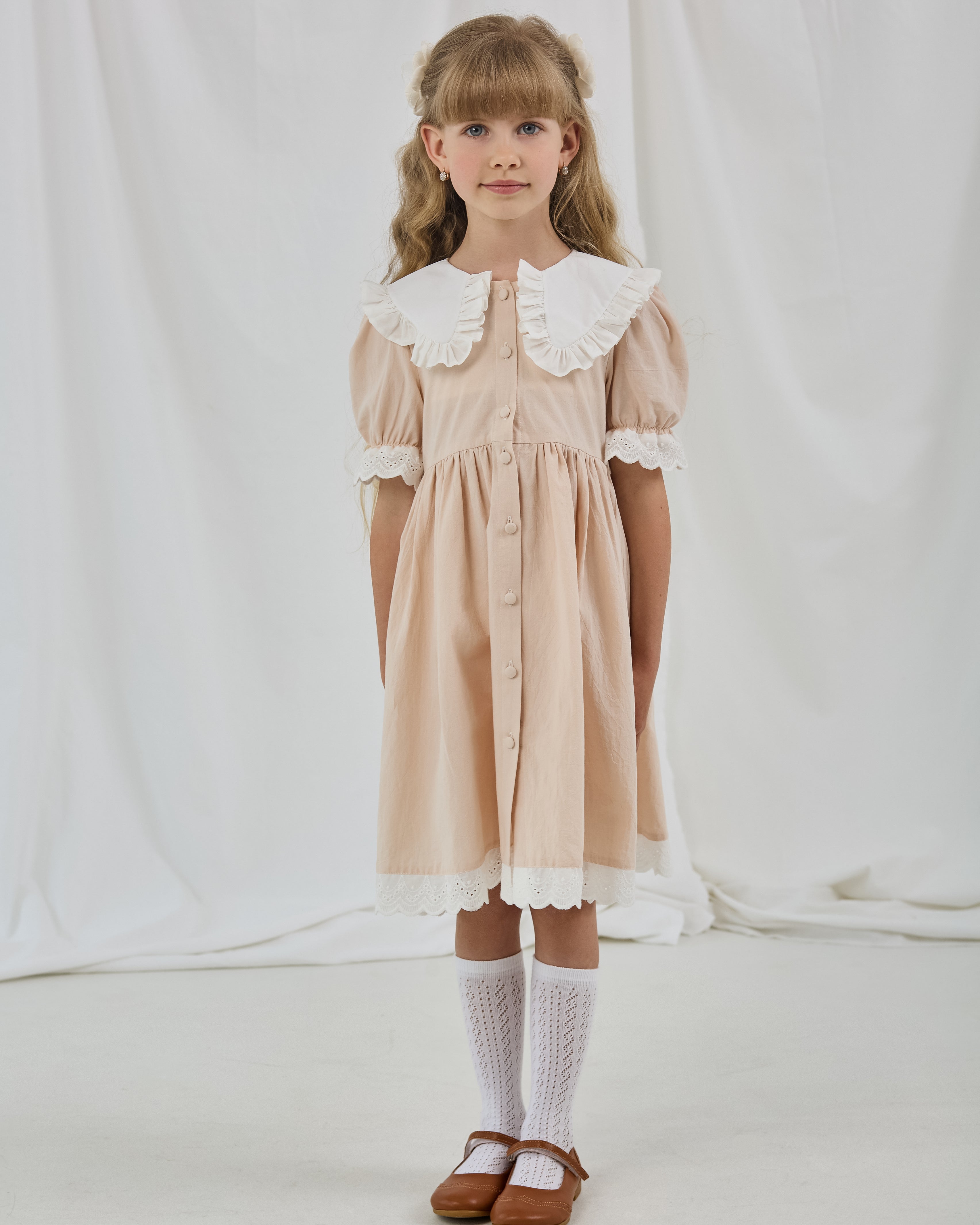 Vintage Collar Cotton Dress – Jorya Kids Boutique