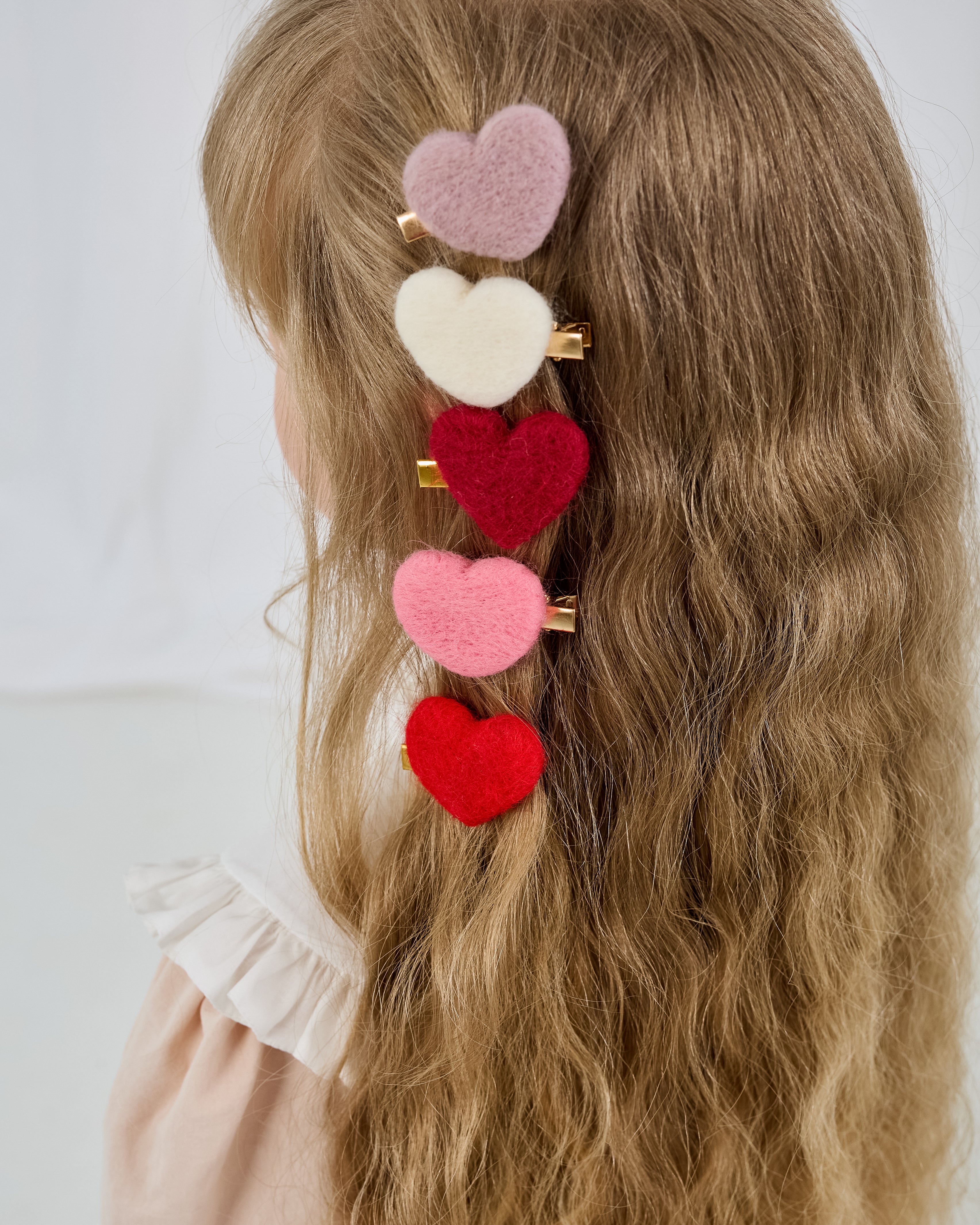 Handmade Felt Heart Hair Clips, Set of 2 – Jorya Kids Boutique