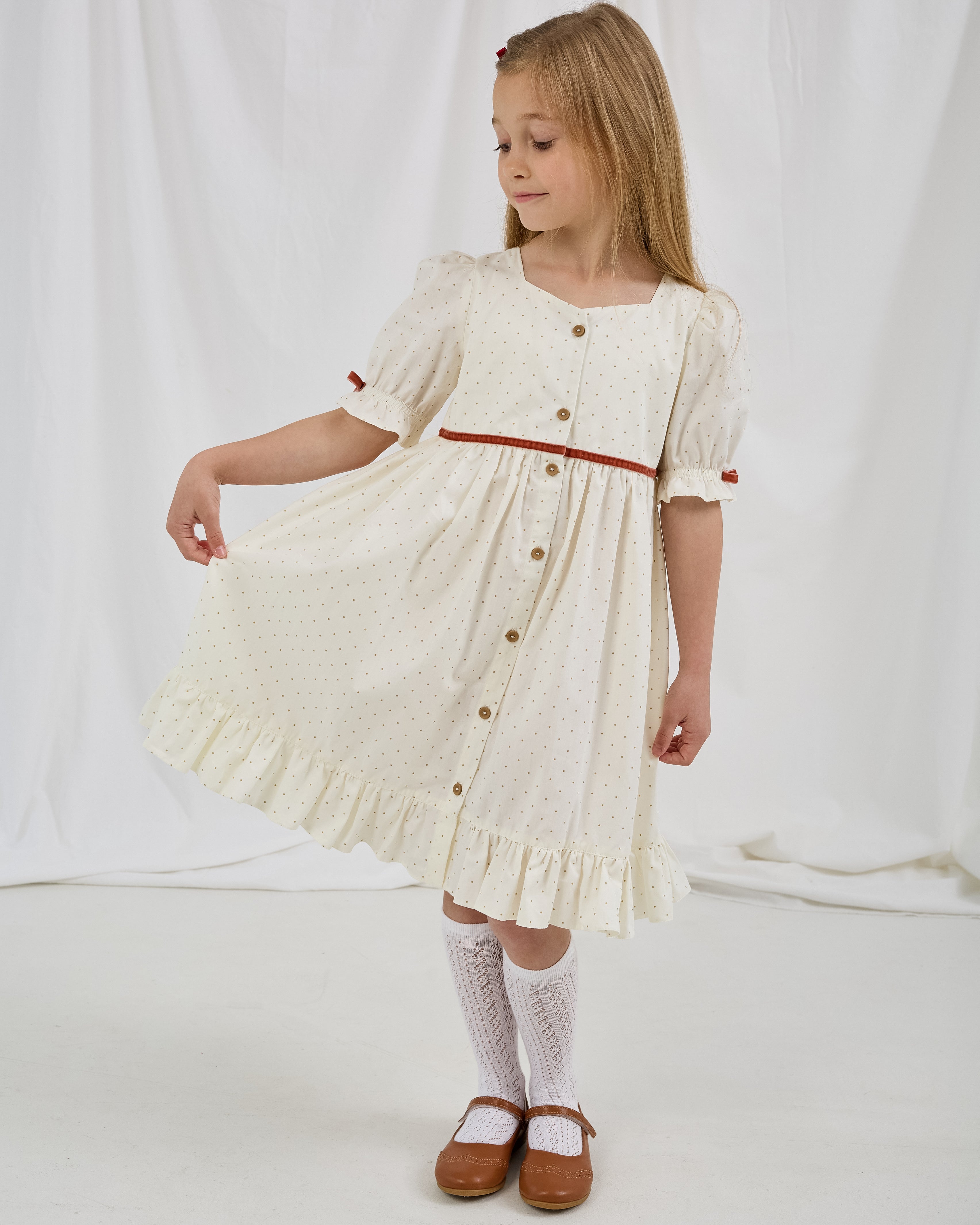 Polka Dots Cotton Dress – Jorya Kids Boutique