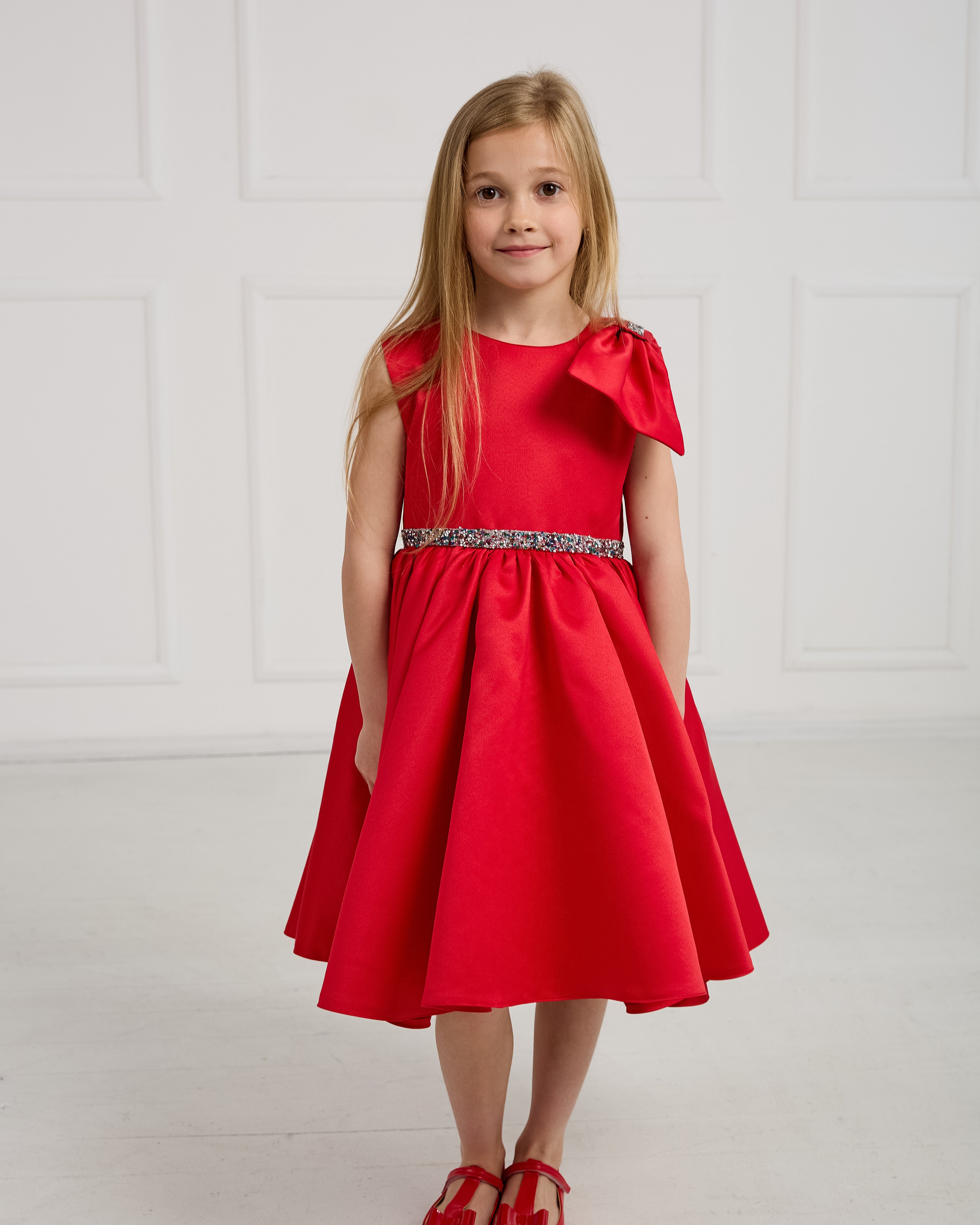 Red Satin Party Dress – Jorya Kids Boutique