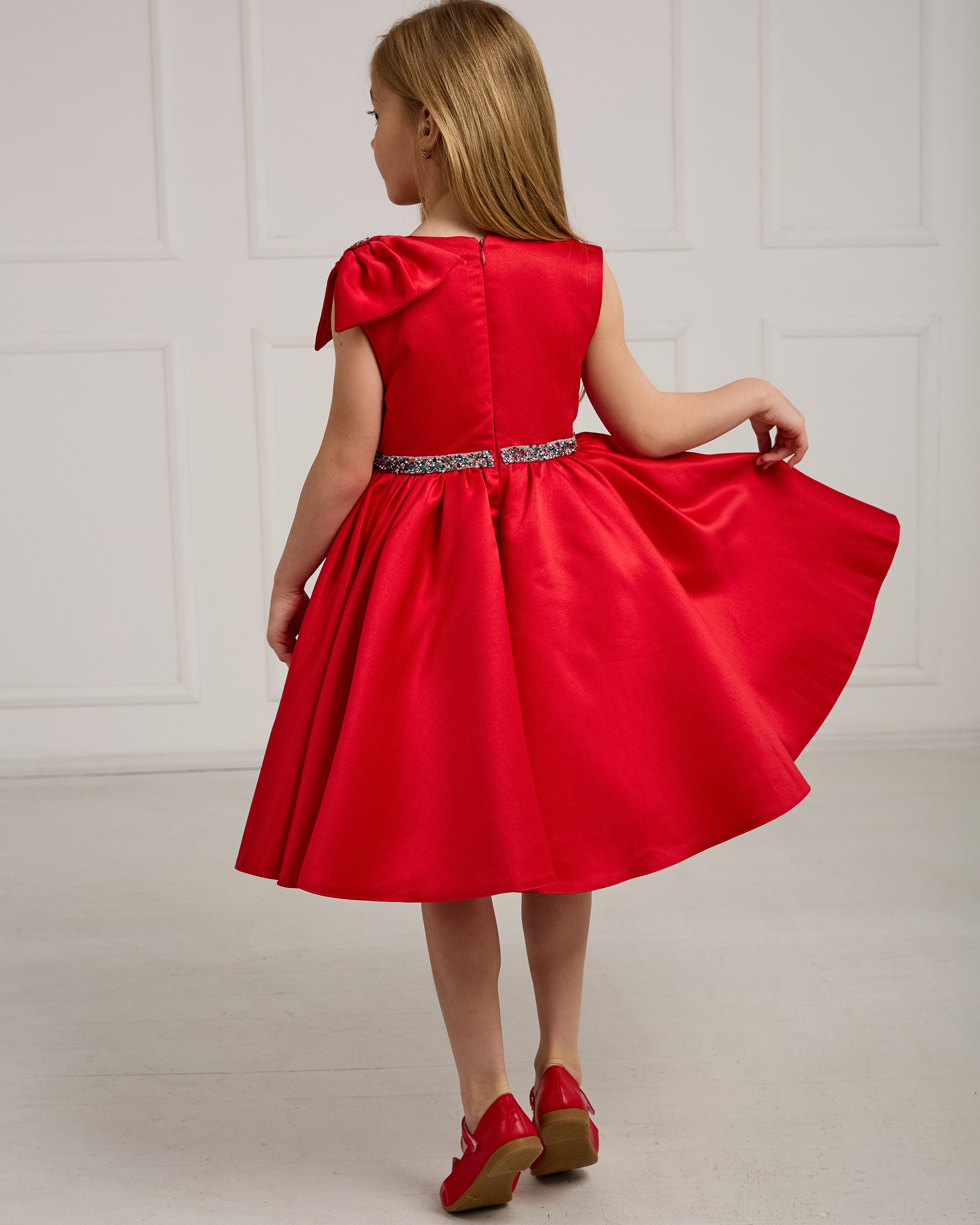 Red Satin Party Dress – Jorya Kids Boutique