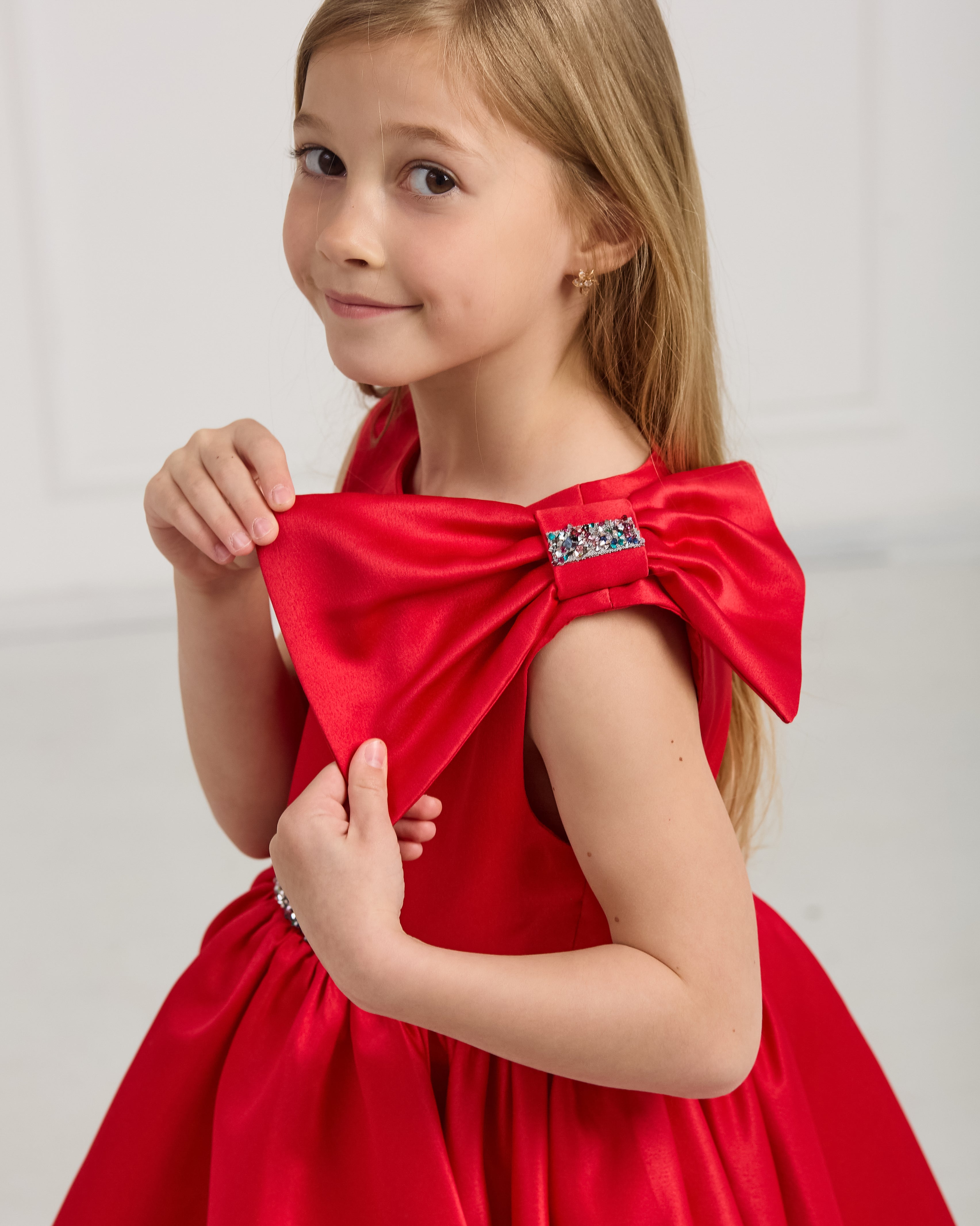 Red Satin Party Dress – Jorya Kids Boutique