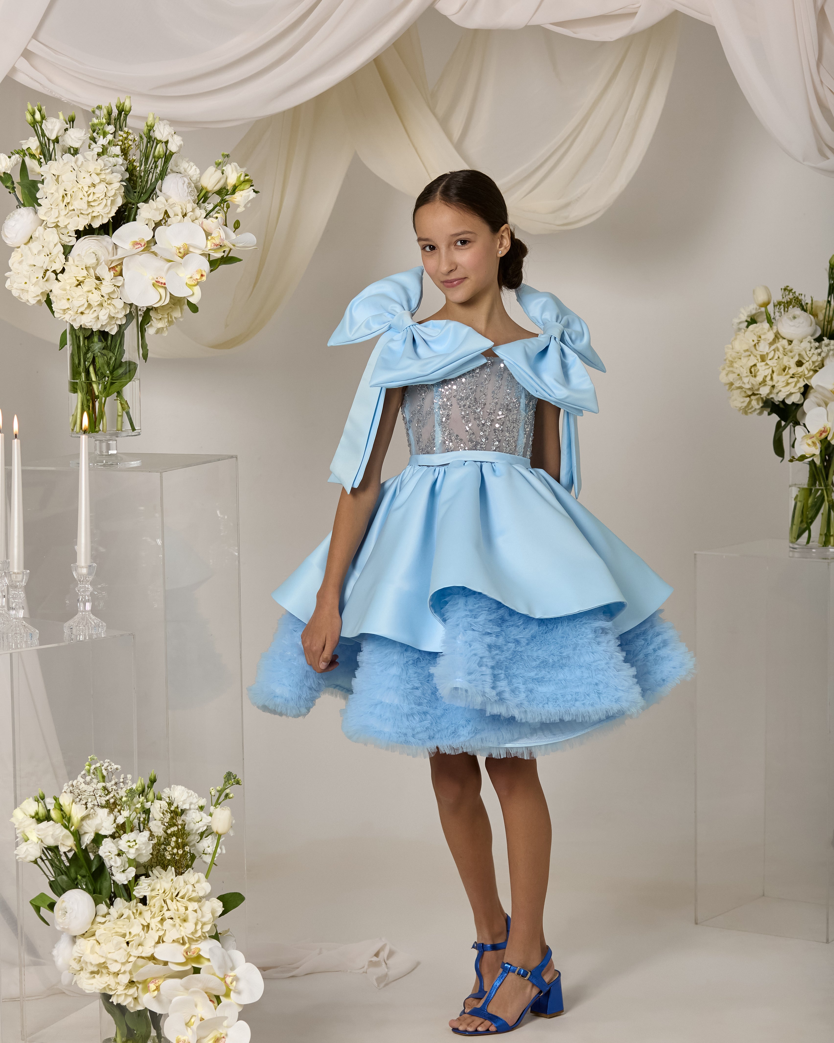 Sky Blossom Dress – Jorya Kids Boutique