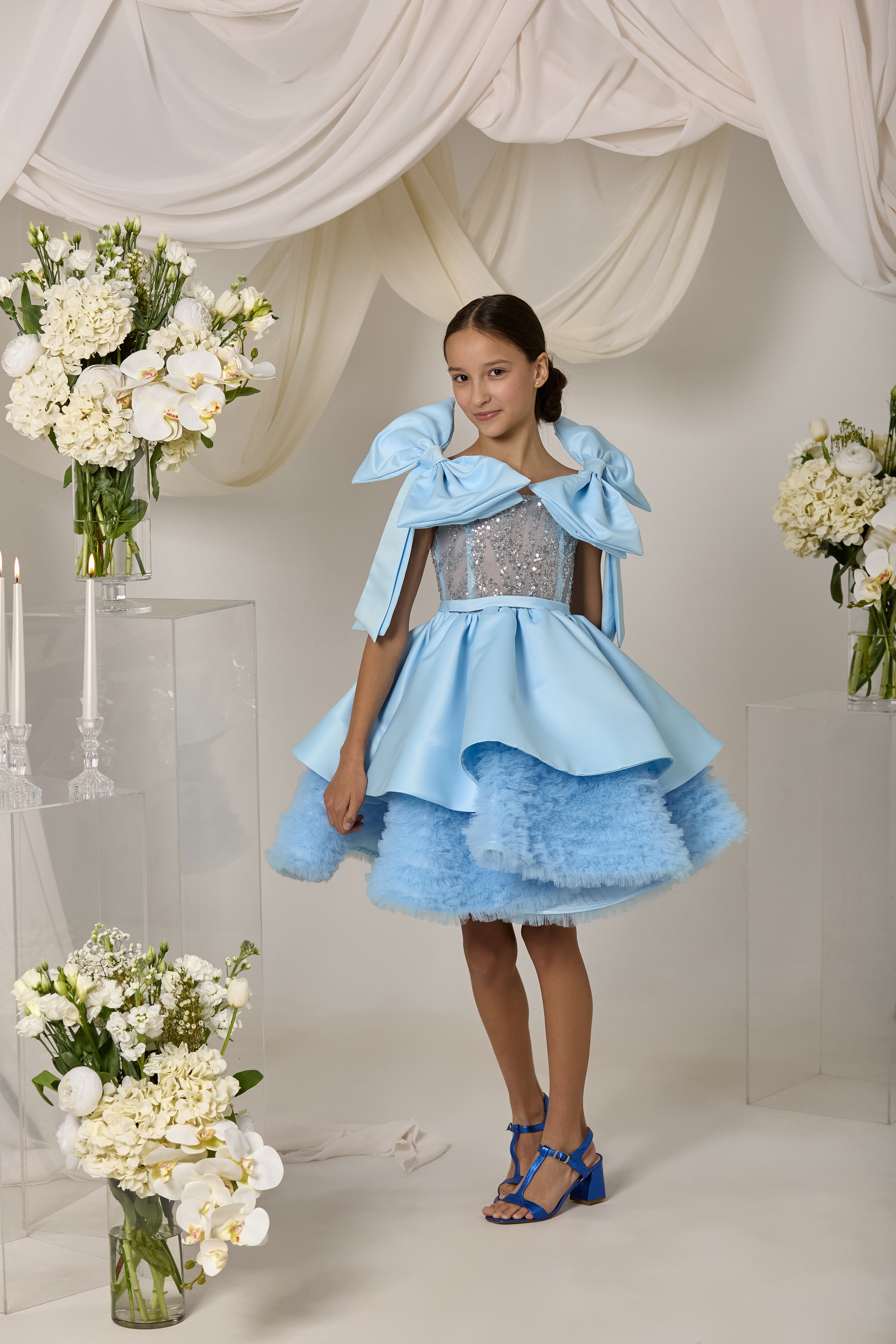 Sky Blossom Dress – Jorya Kids Boutique