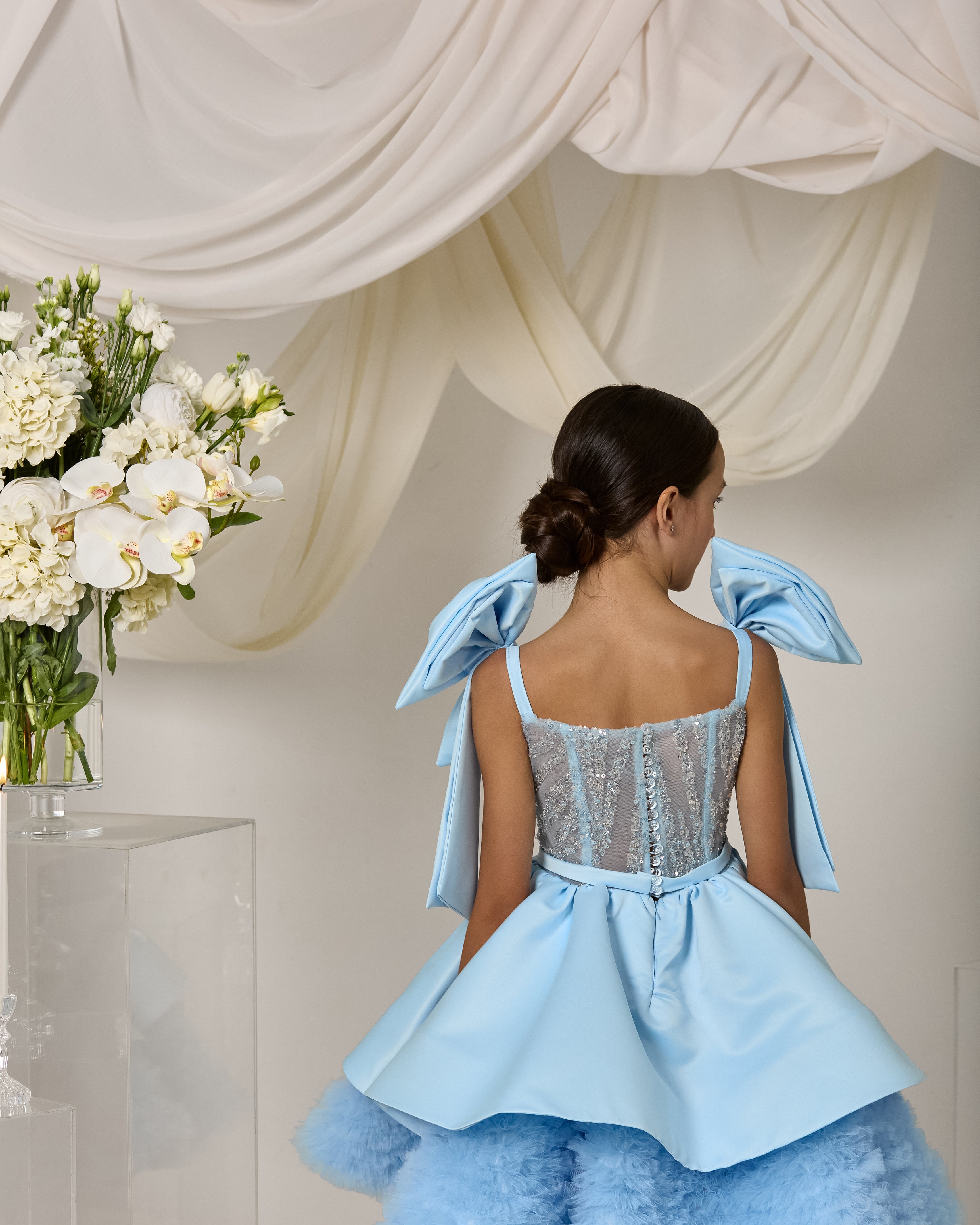 Sky Blossom Dress – Jorya Kids Boutique