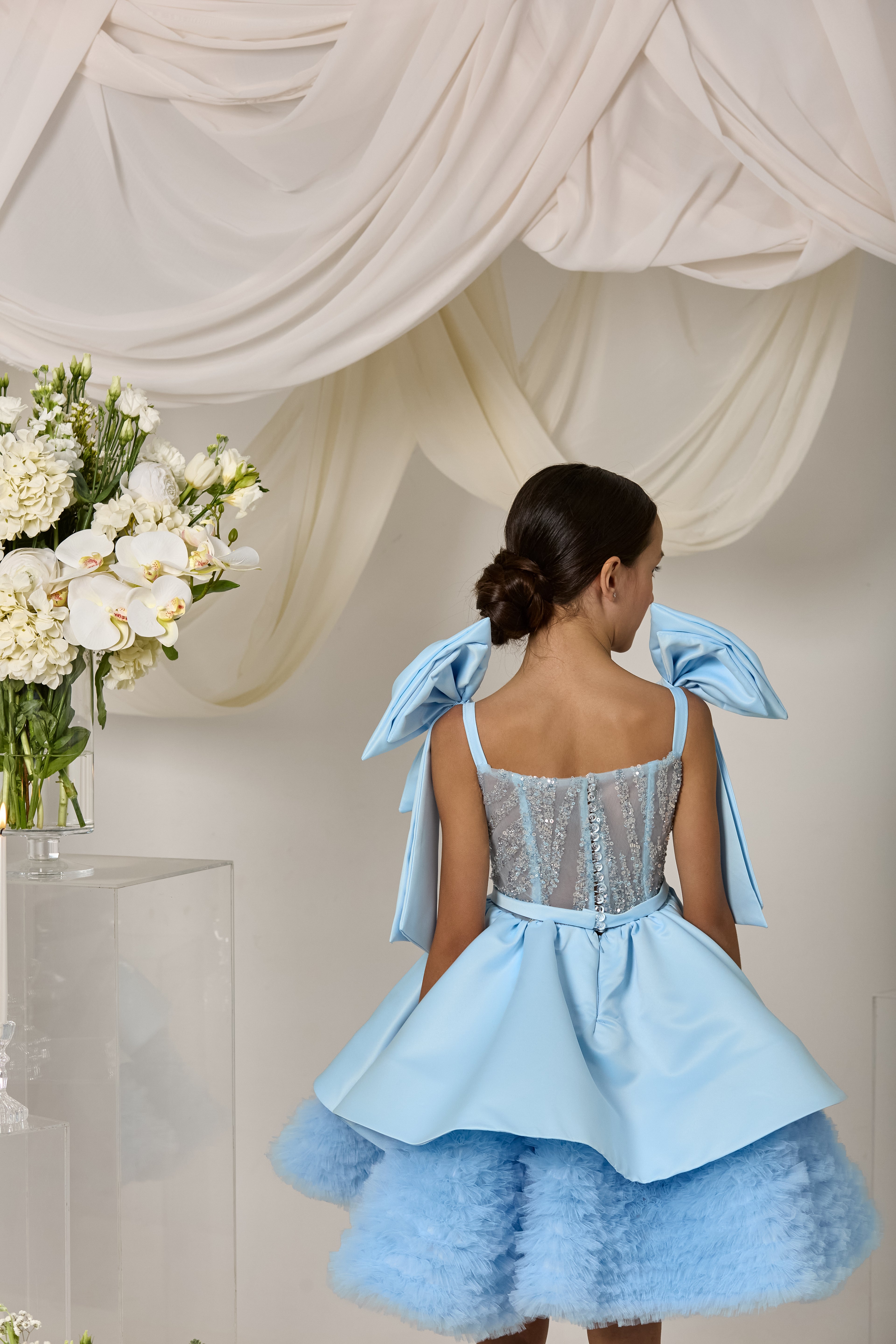 Sky Blossom Dress – Jorya Kids Boutique
