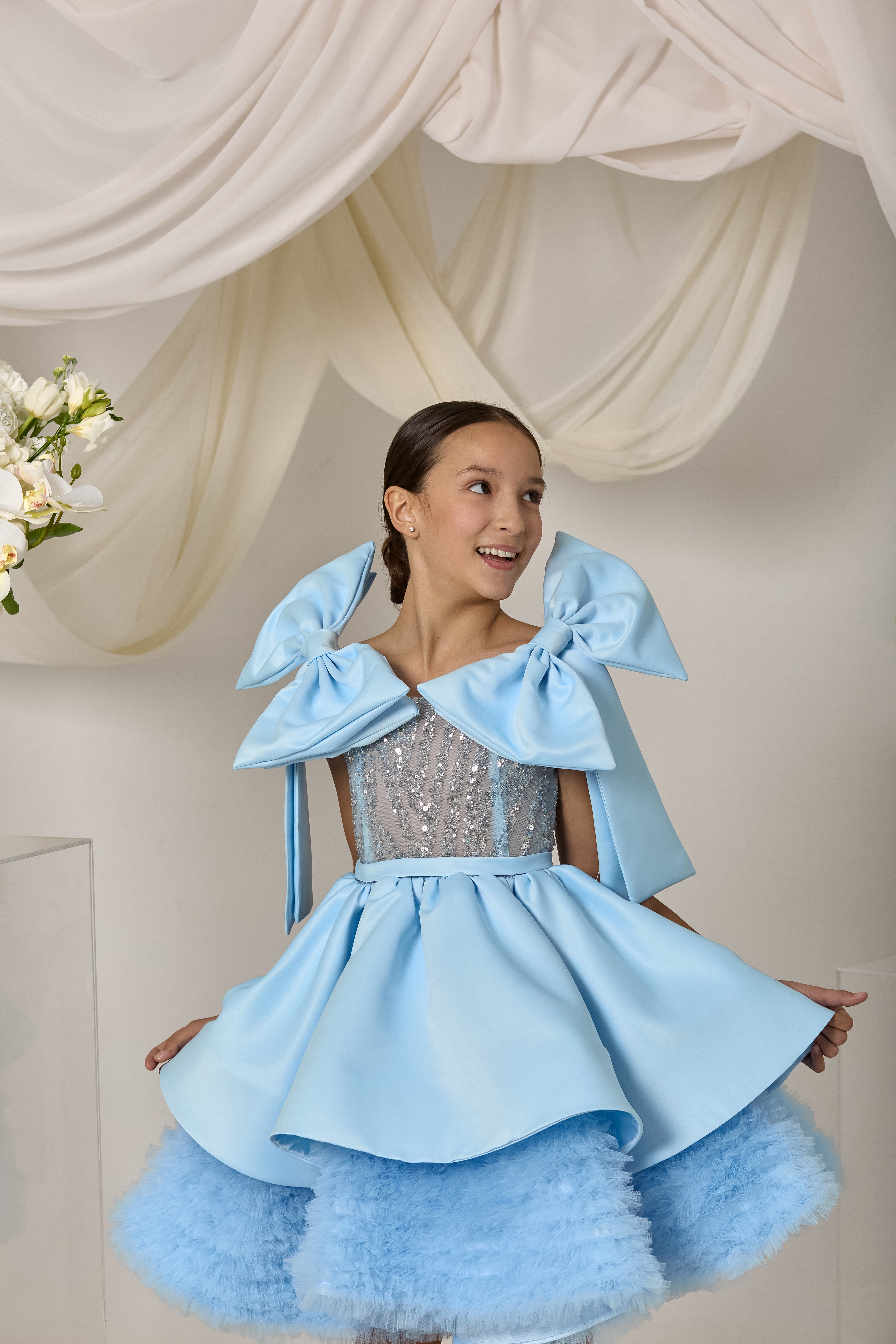Sky Blossom Dress – Jorya Kids Boutique
