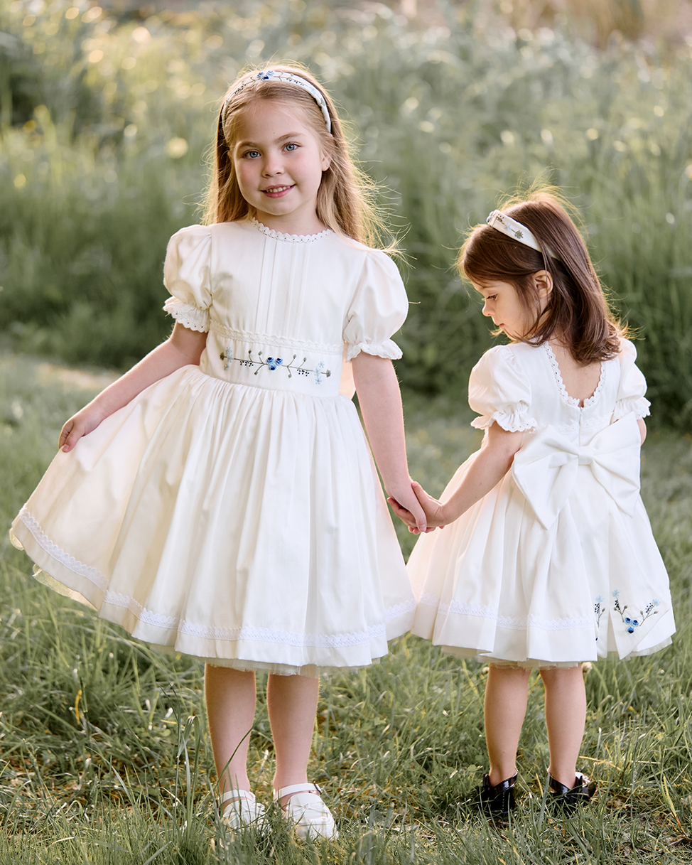 Blue Flowers Dress – Jorya Kids Boutique