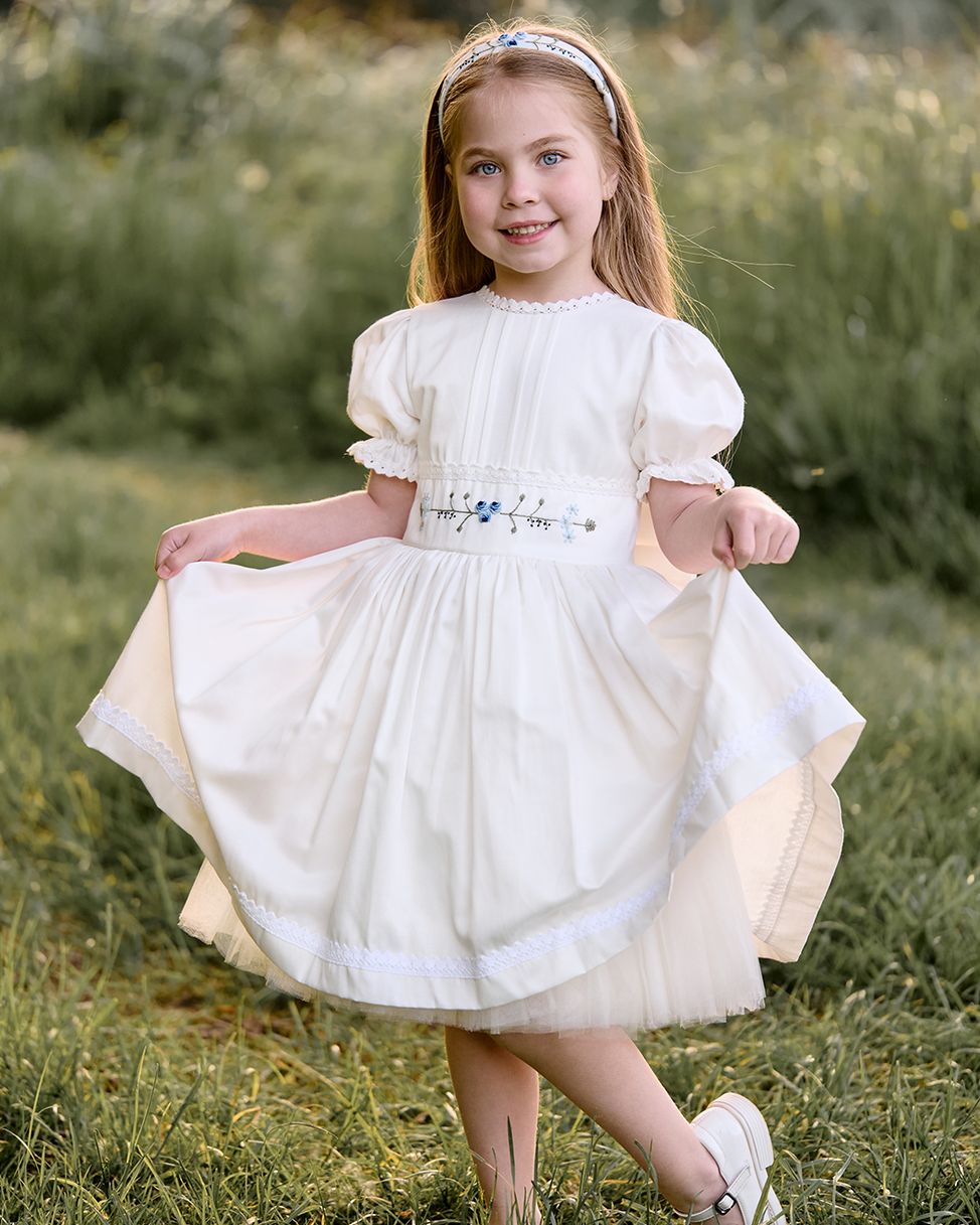 Blue Flowers Dress – Jorya Kids Boutique